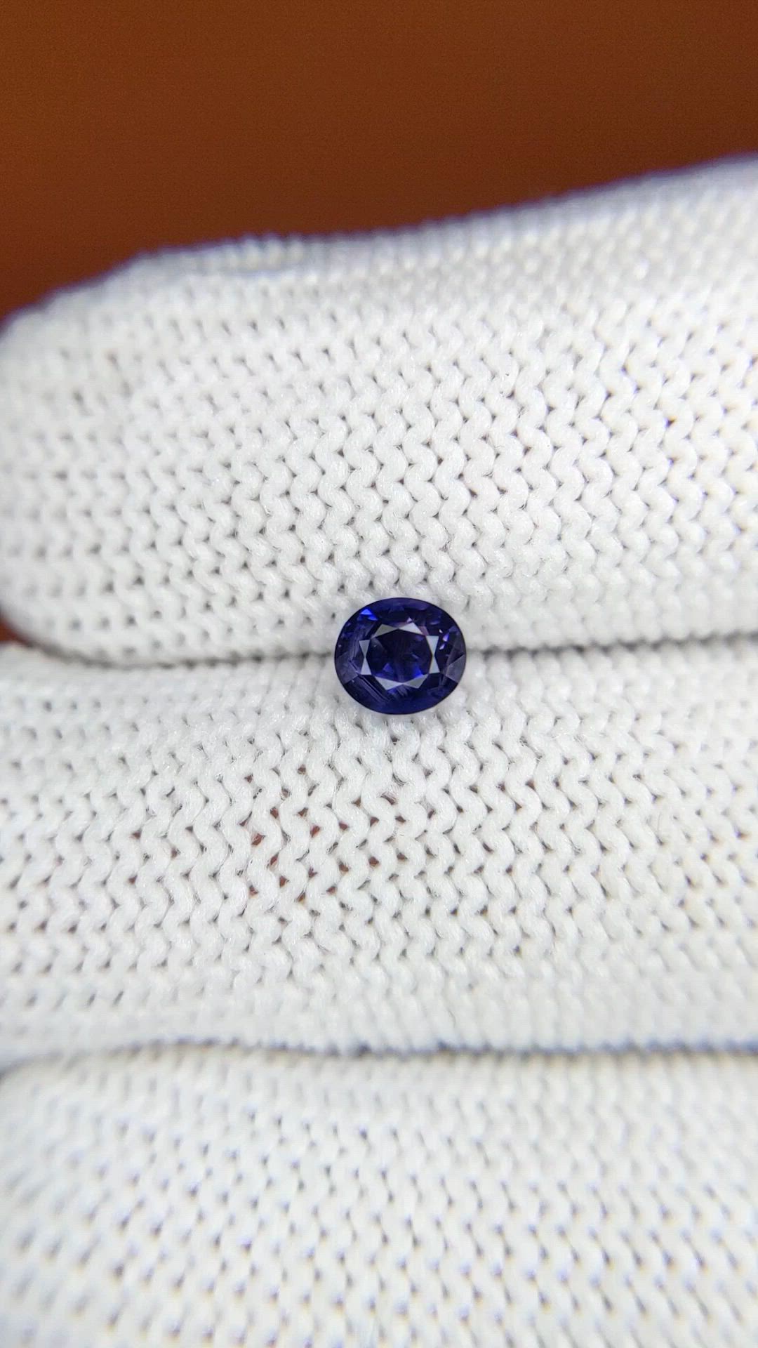0.68 Ct. Purplish Blue Sapphire from Ceylon (Sri Lanka) Size Video