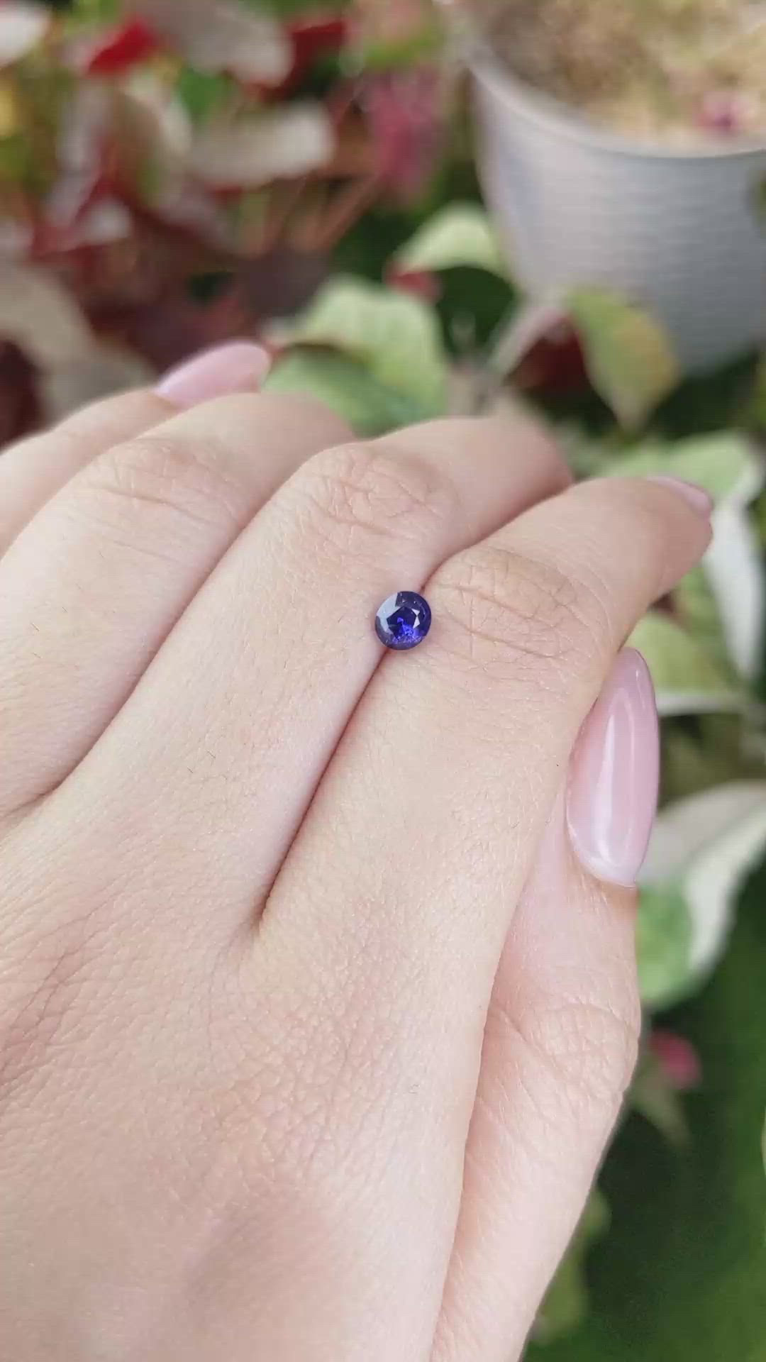 0.68 Ct. Purplish Blue Sapphire from Ceylon (Sri Lanka) Size Video