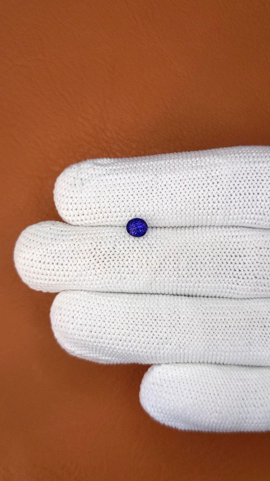 0.68 Ct. Purplish Blue Sapphire from Ceylon (Sri Lanka) Size Video