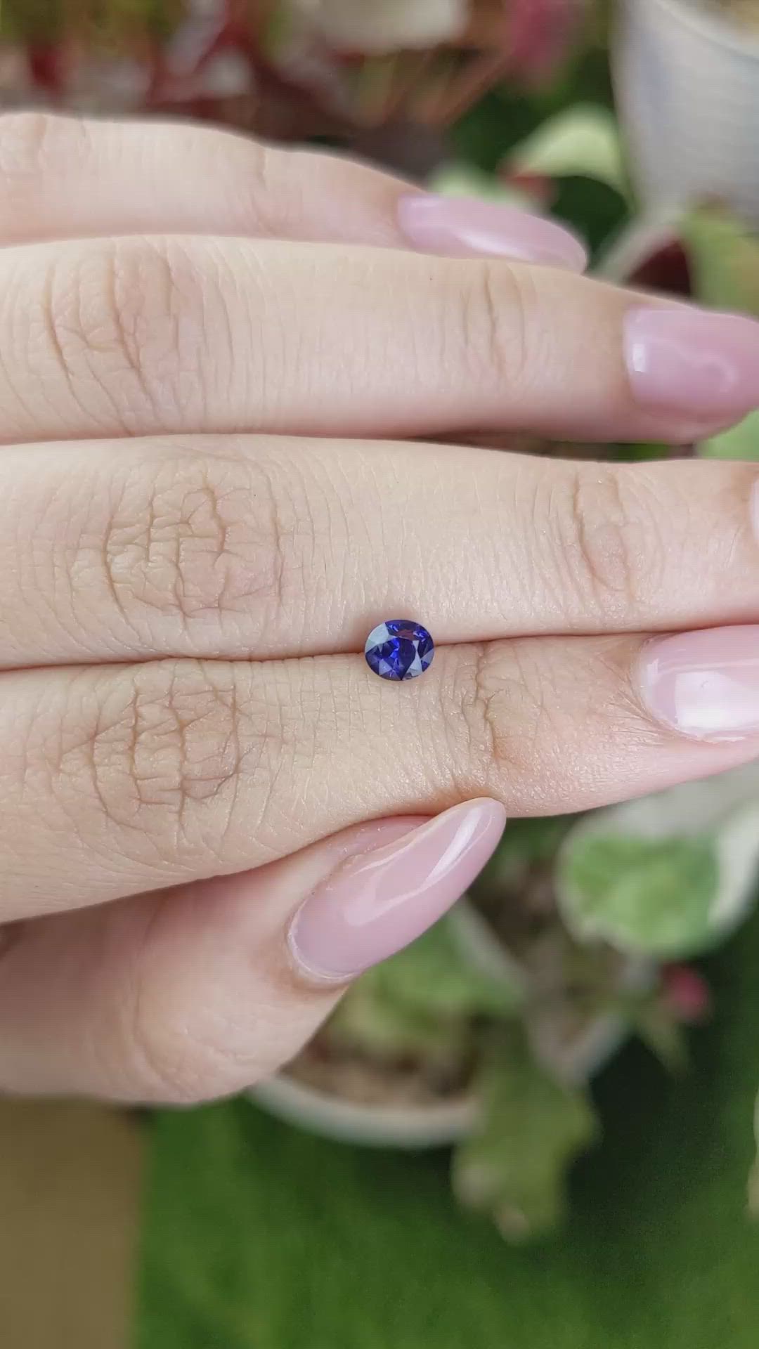 0.68 Ct. Purplish Blue Sapphire from Ceylon (Sri Lanka) Size Video