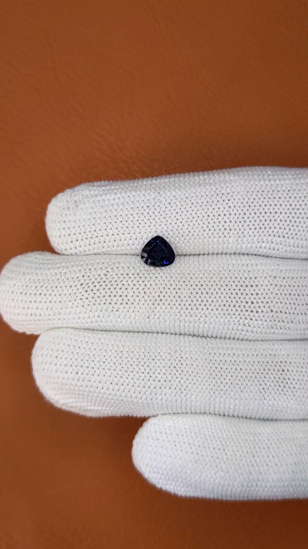1.15 Ct. Purplish Blue Sapphire from Ceylon (Sri Lanka) Size Video