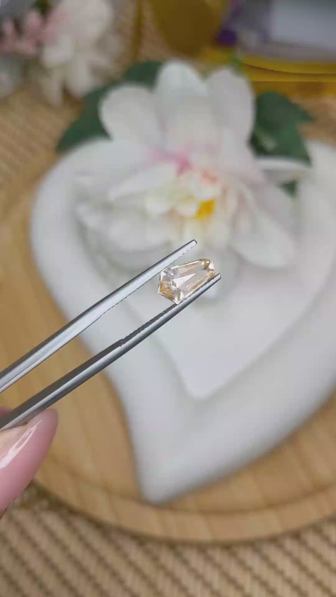 1.98 Ct. Peach Sapphire from Ceylon (Sri Lanka) Size Video