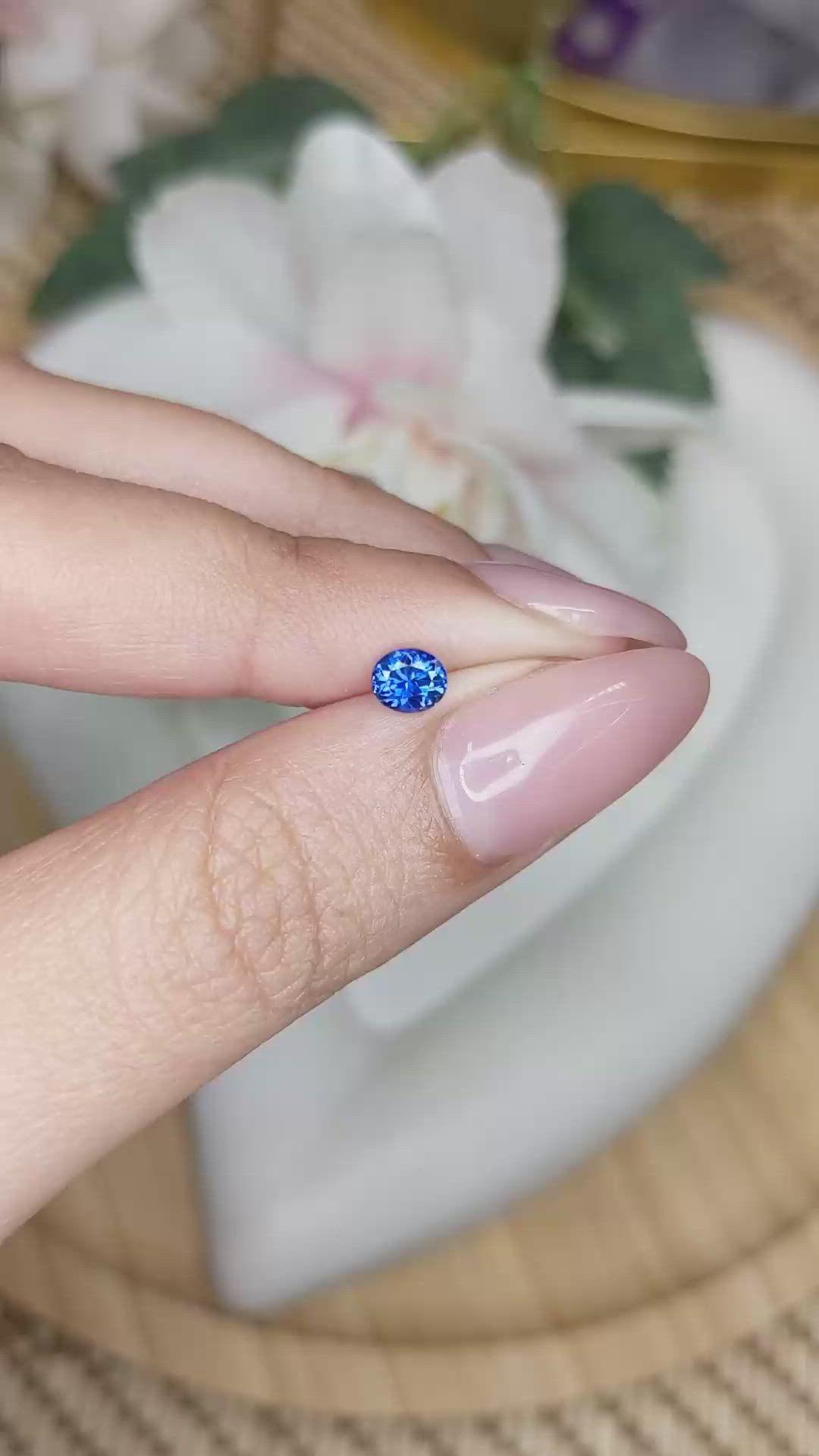 0.43 Ct. Blue Sapphire from Ceylon (Sri Lanka) Size Video