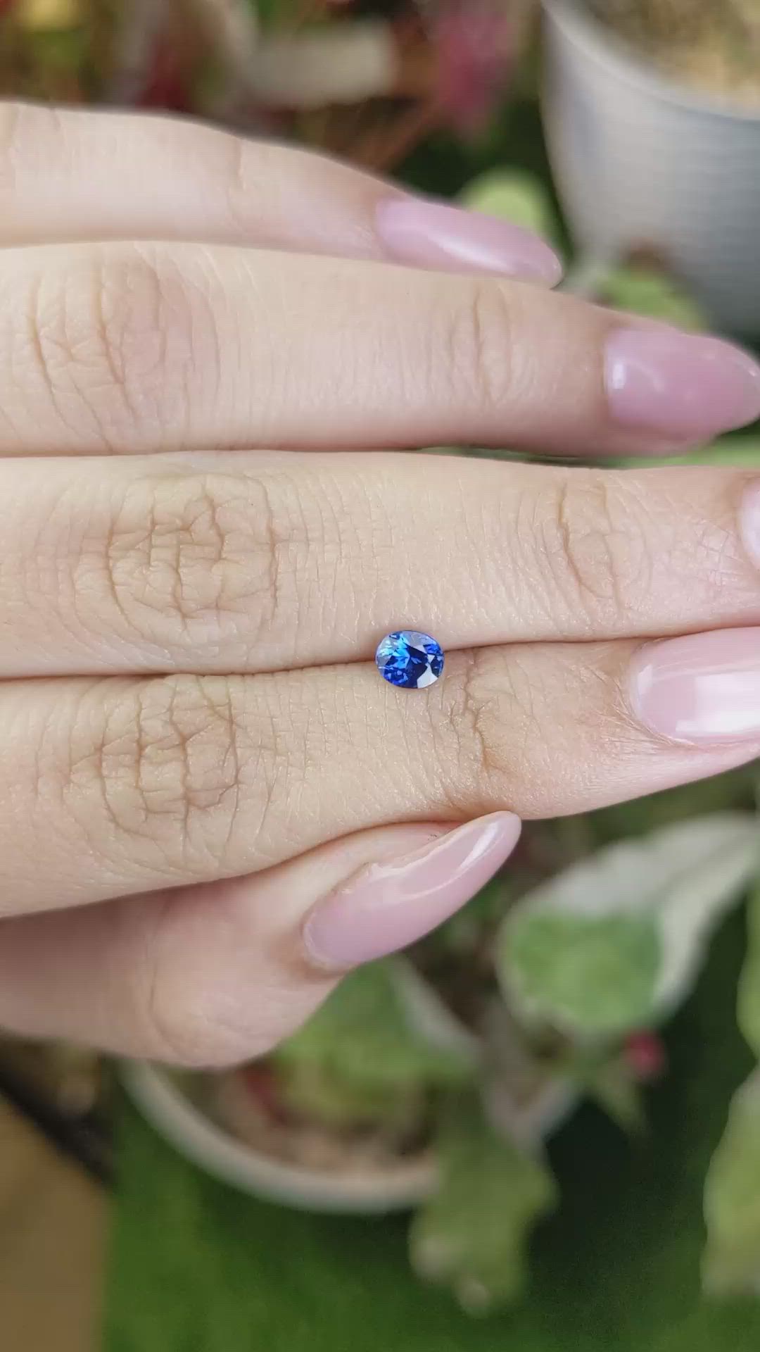 0.43 Ct. Blue Sapphire from Ceylon (Sri Lanka) Size Video
