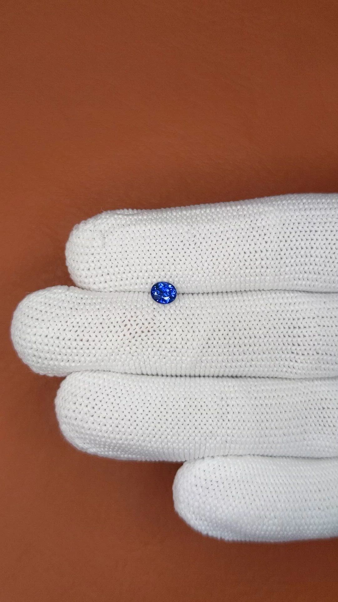 0.43 Ct. Blue Sapphire from Ceylon (Sri Lanka) Size Video