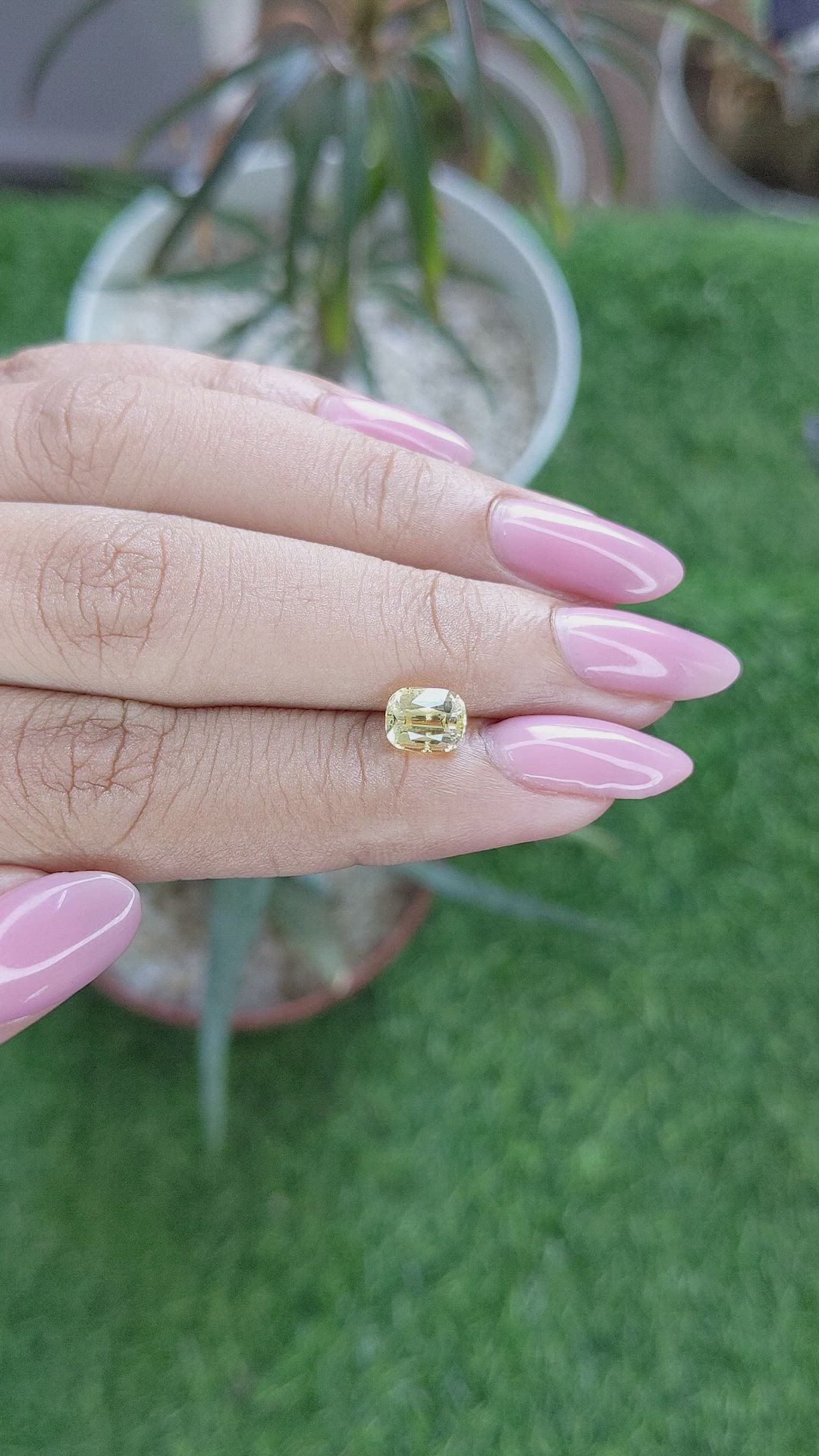 1.51 Ct. Yellow Sapphire from Ceylon (Sri Lanka) Size Video