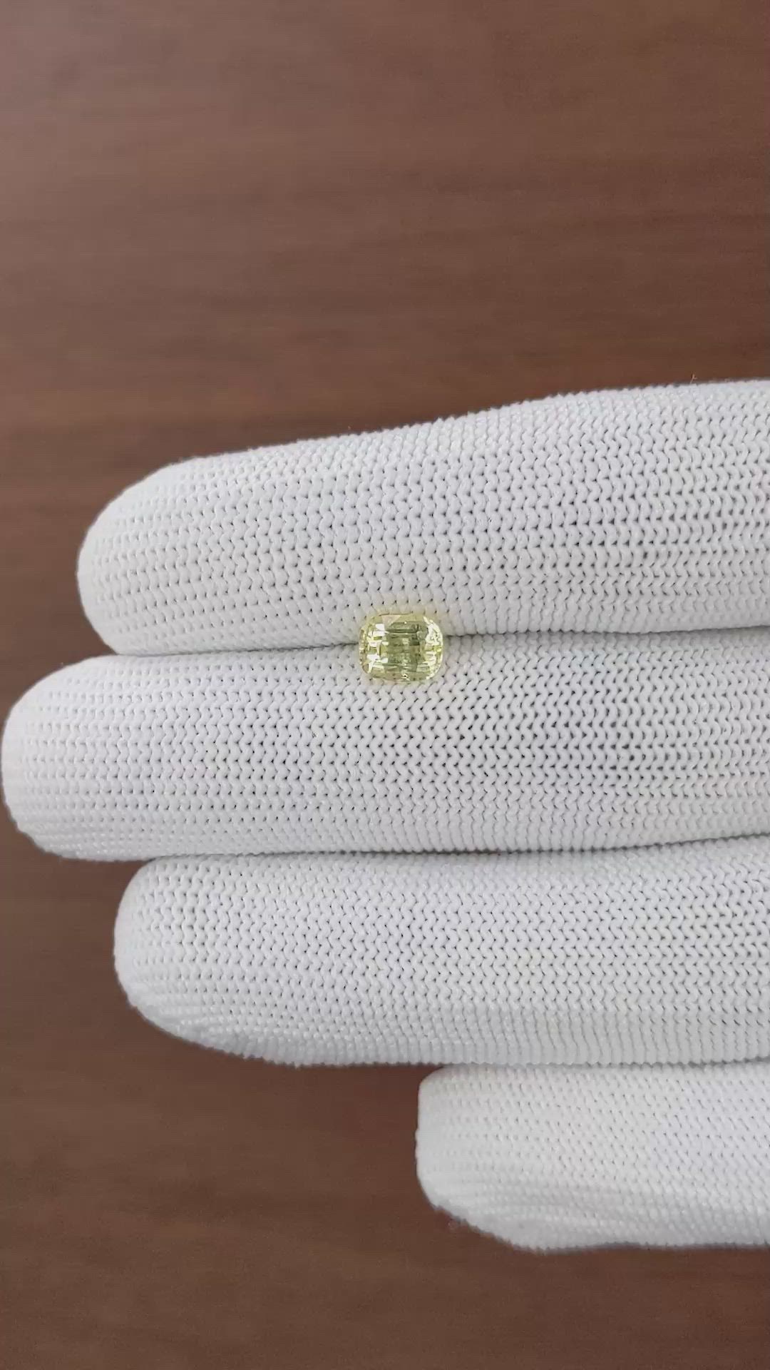 1.51 Ct. Yellow Sapphire from Ceylon (Sri Lanka) Size Video