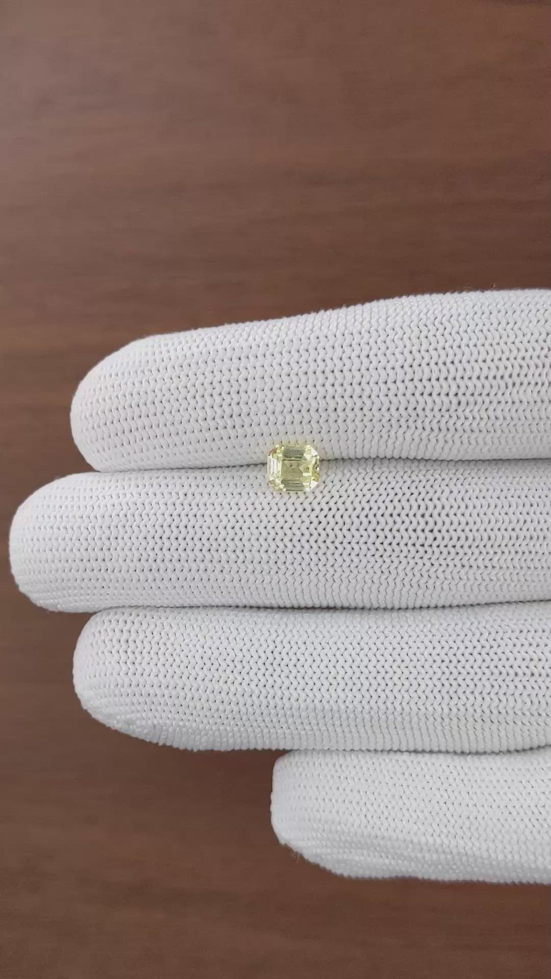 1.07 Ct. Yellow Sapphire from Ceylon (Sri Lanka) Size Video