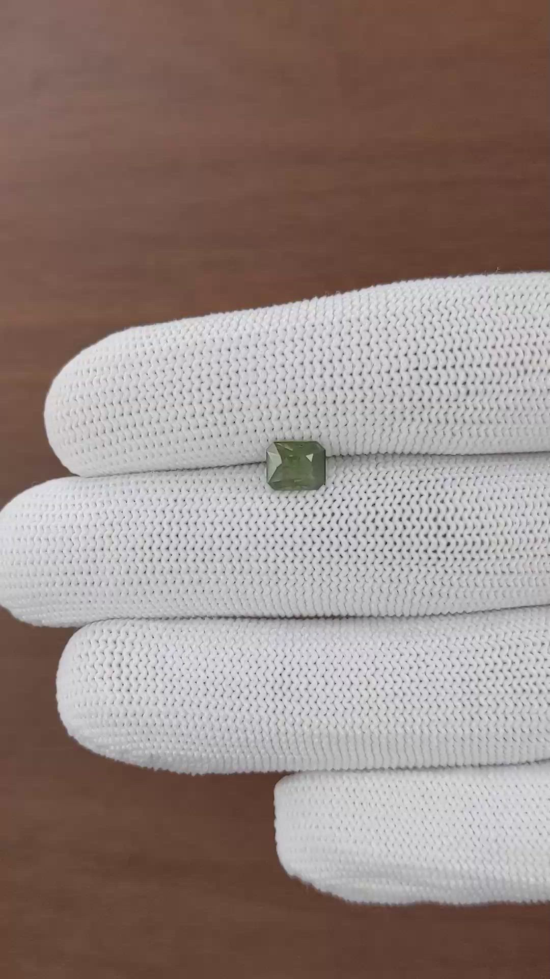 1.06 Ct. Green Opalescence Sapphire from Madagascar Size Video