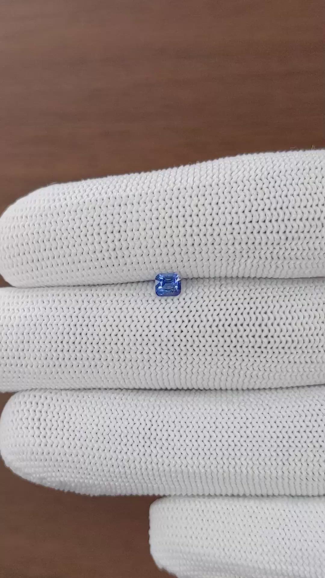 0.39 Ct. Blue Sapphire from Ceylon (Sri Lanka) Size Video