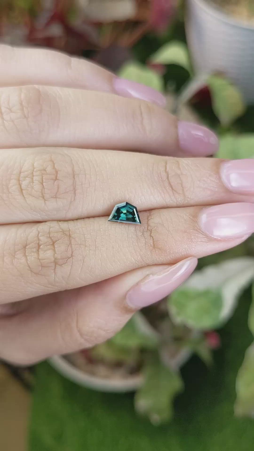 0.87 Ct. Bluish Green Sapphire from Ceylon (Sri Lanka) Size Video