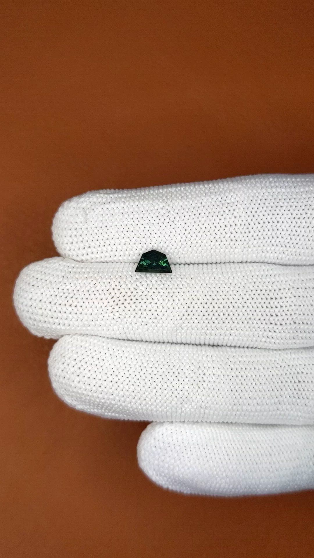 0.87 Ct. Bluish Green Sapphire from Ceylon (Sri Lanka) Size Video