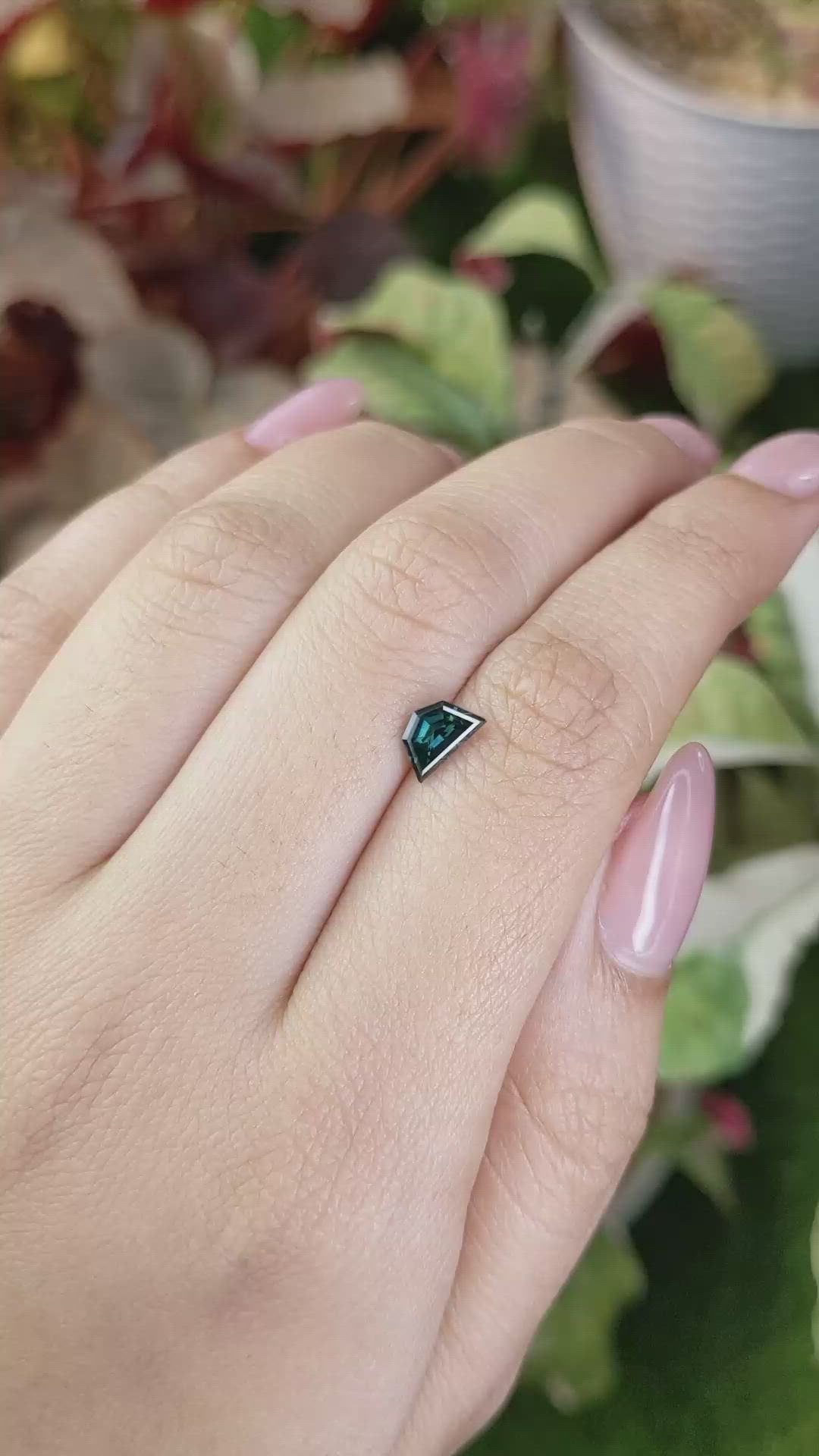 0.87 Ct. Bluish Green Sapphire from Ceylon (Sri Lanka) Size Video
