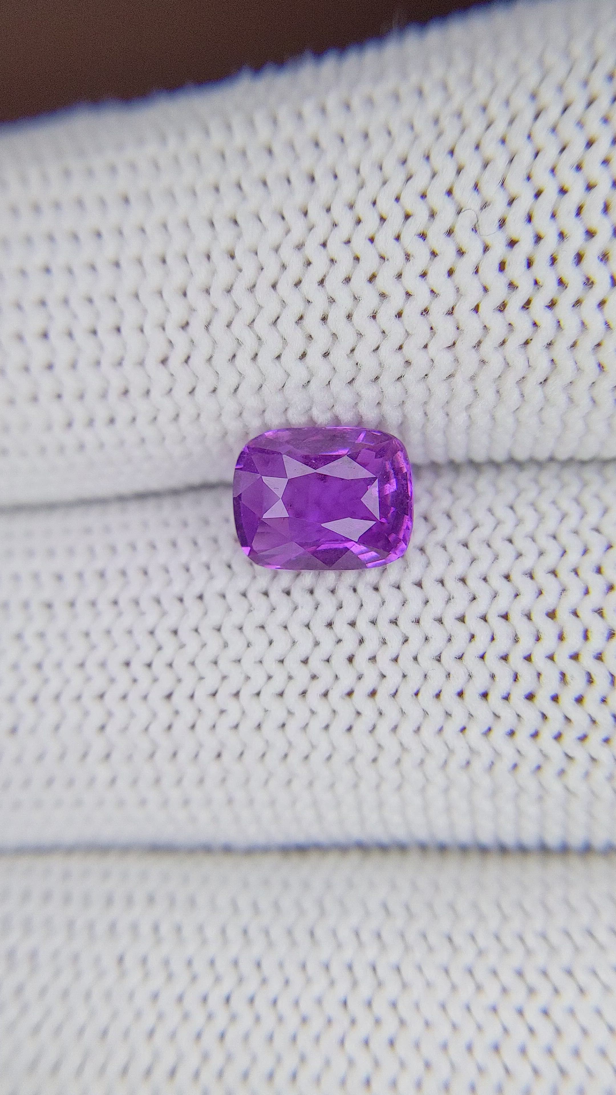 2.01 Ct. Purple Sapphire from Madagascar Size Video