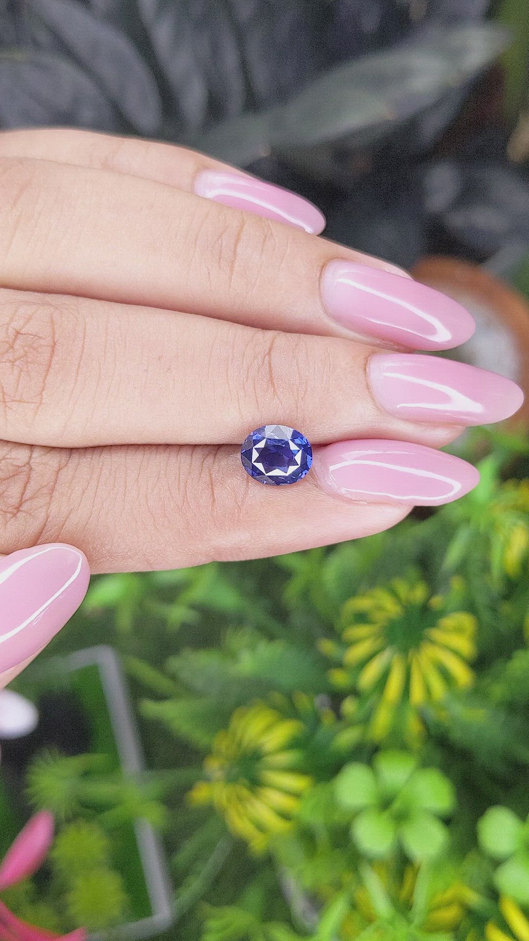 1.60 Ct. Purplish Blue Sapphire from Ceylon (Sri Lanka) Size Video