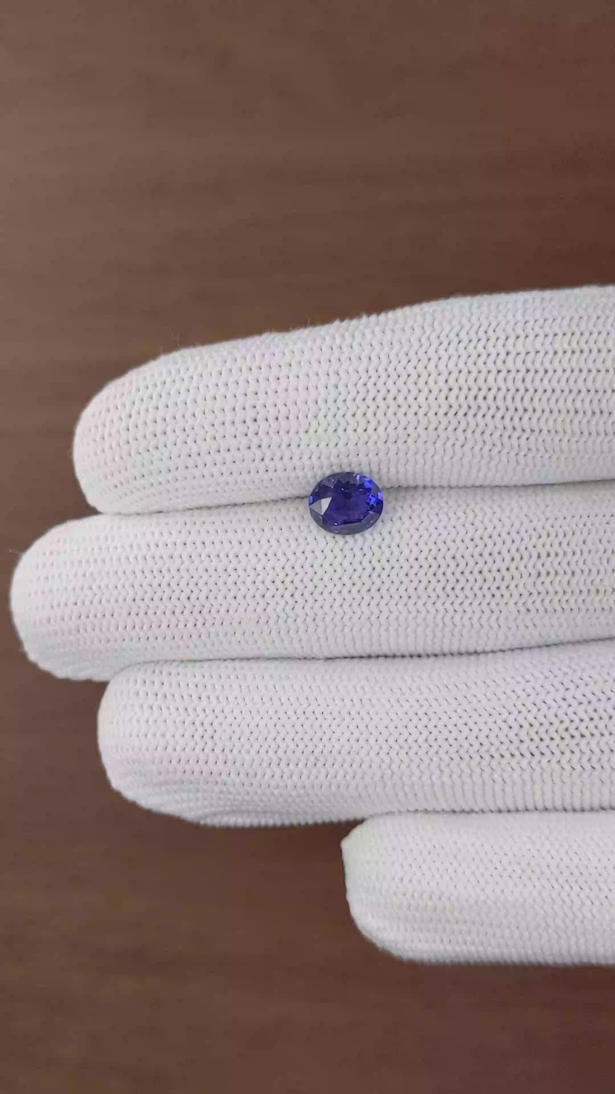 1.60 Ct. Purplish Blue Sapphire from Ceylon (Sri Lanka) Size Video