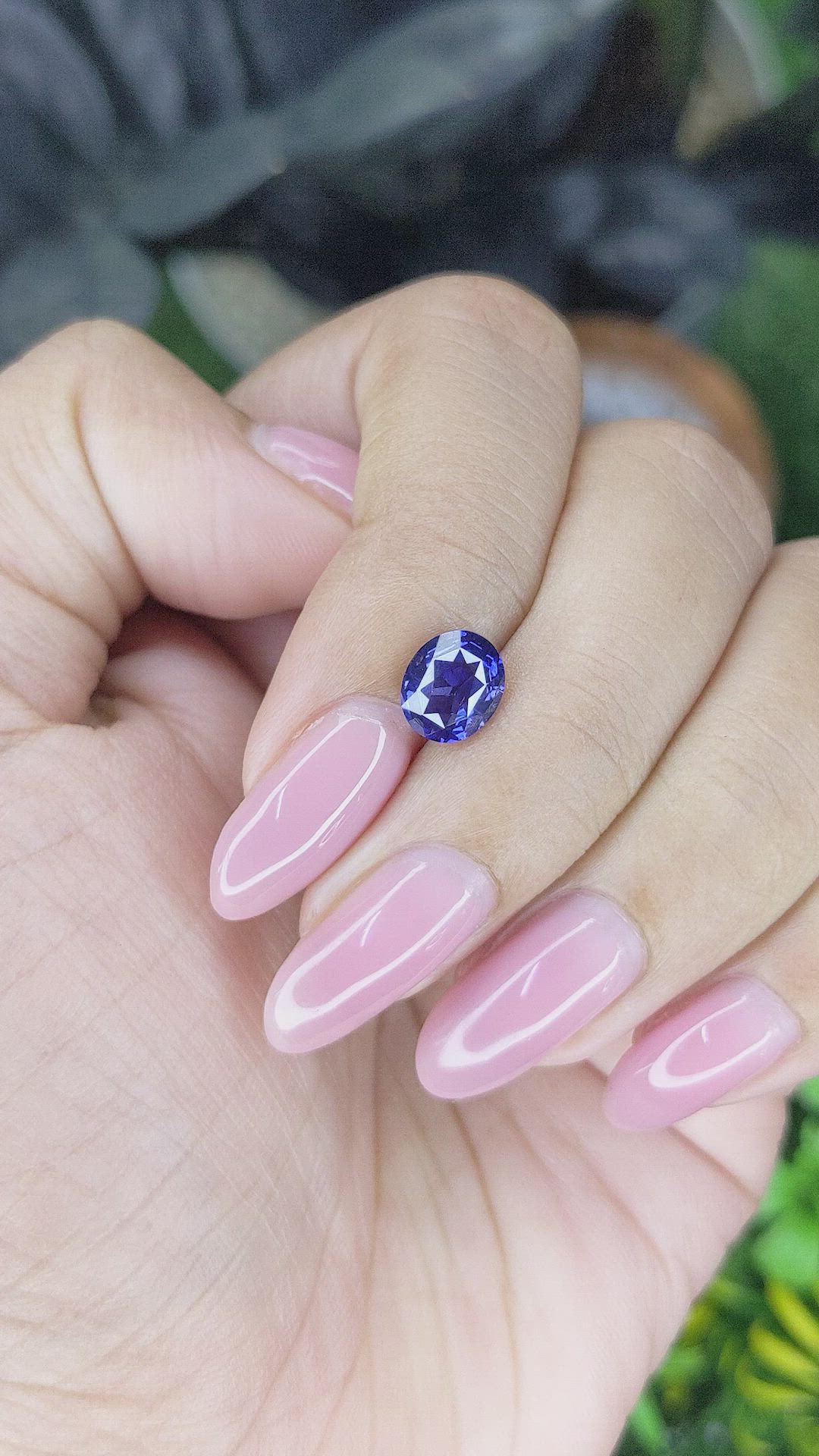 1.60 Ct. Purplish Blue Sapphire from Ceylon (Sri Lanka) Size Video
