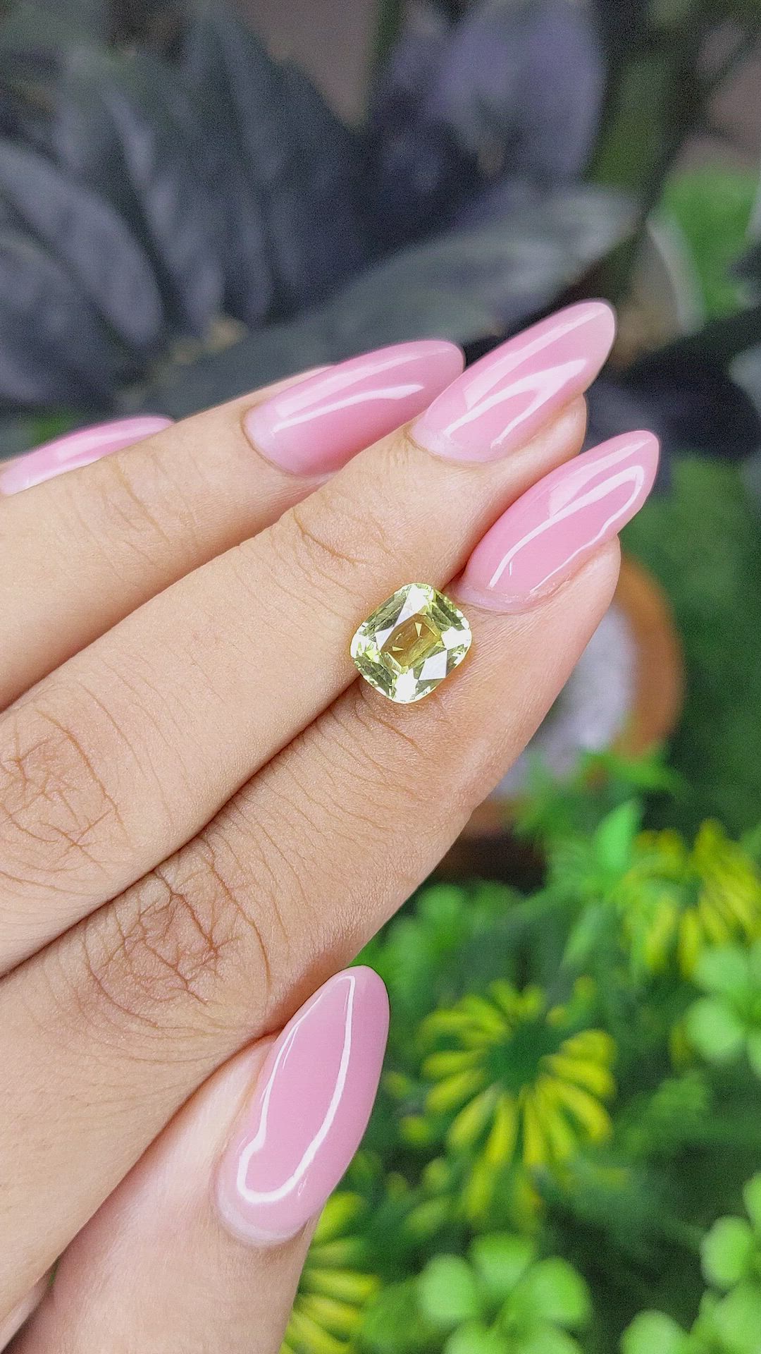 2.06 Ct. Yellowish Green Sapphire from Tanzania Size Video