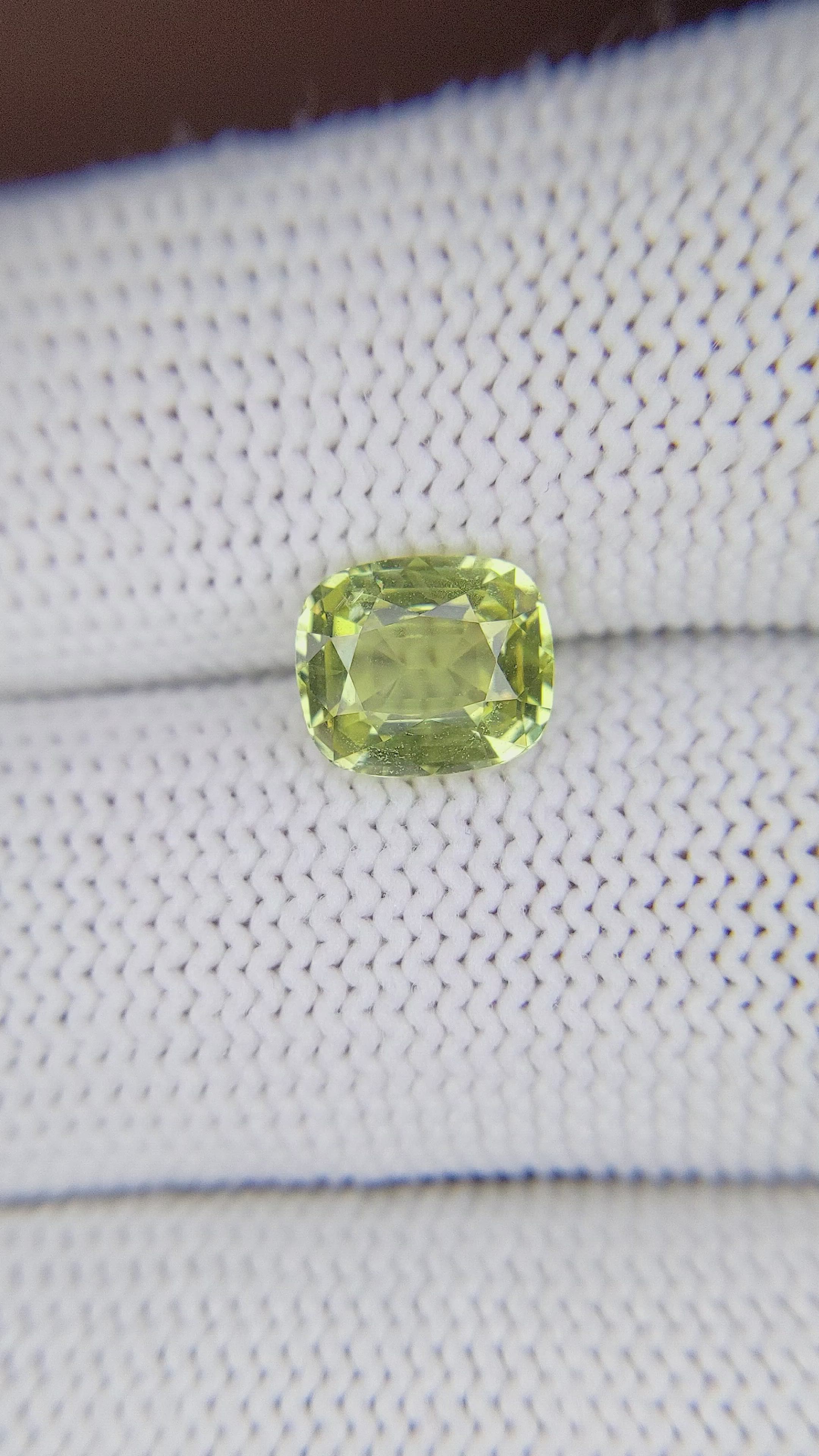 2.06 Ct. Yellowish Green Sapphire from Tanzania Size Video