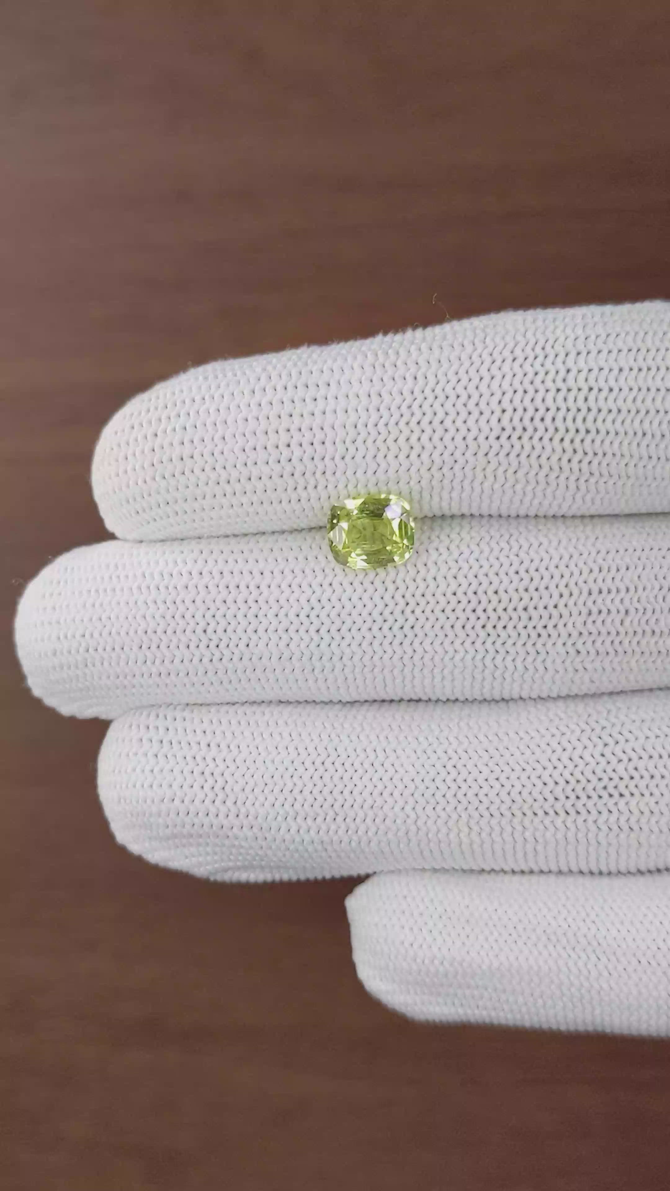2.06 Ct. Yellowish Green Sapphire from Tanzania Size Video