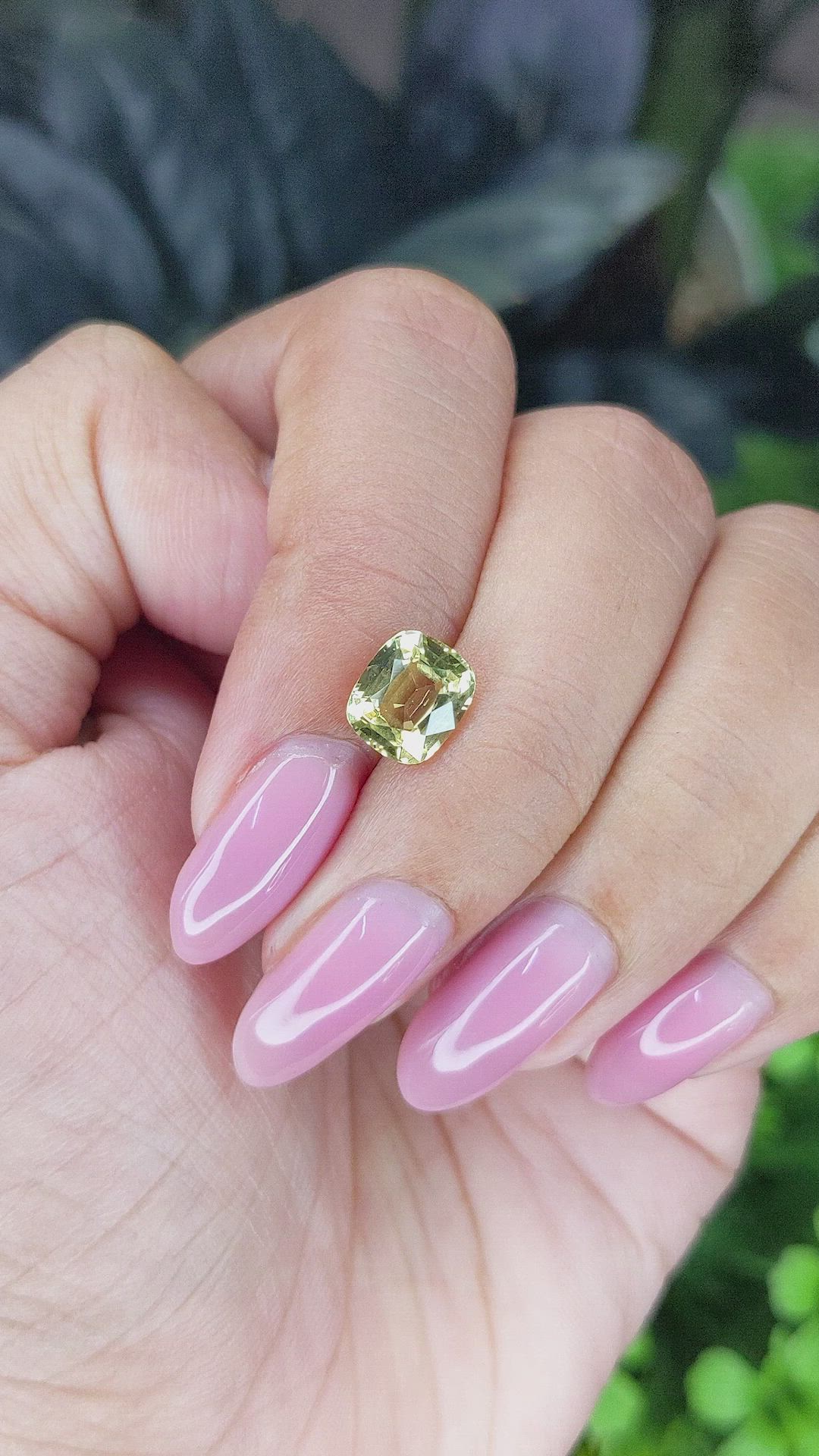 2.06 Ct. Yellowish Green Sapphire from Tanzania Size Video