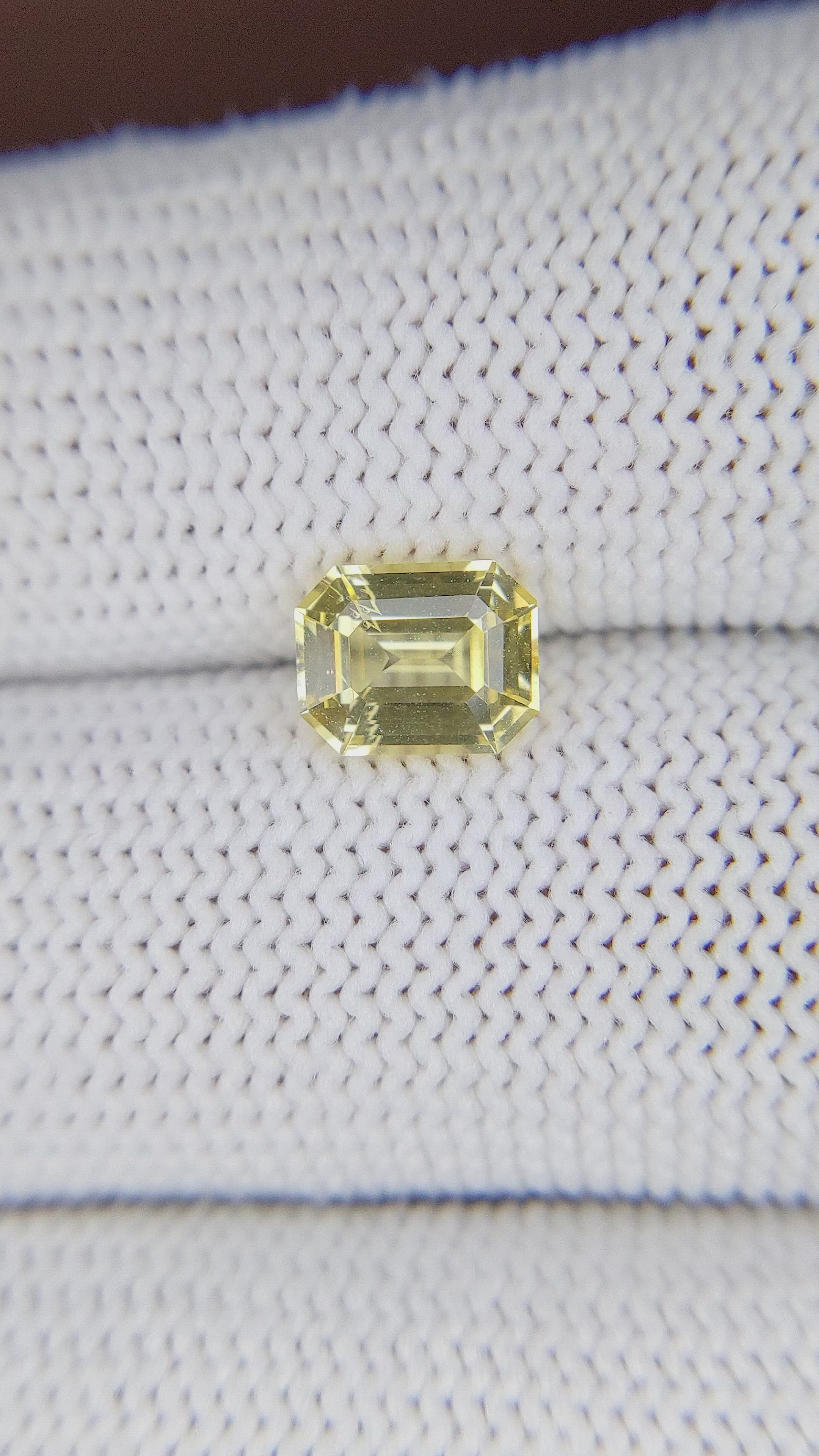 1.58 Ct. Yellow Sapphire from Ceylon (Sri Lanka) Size Video