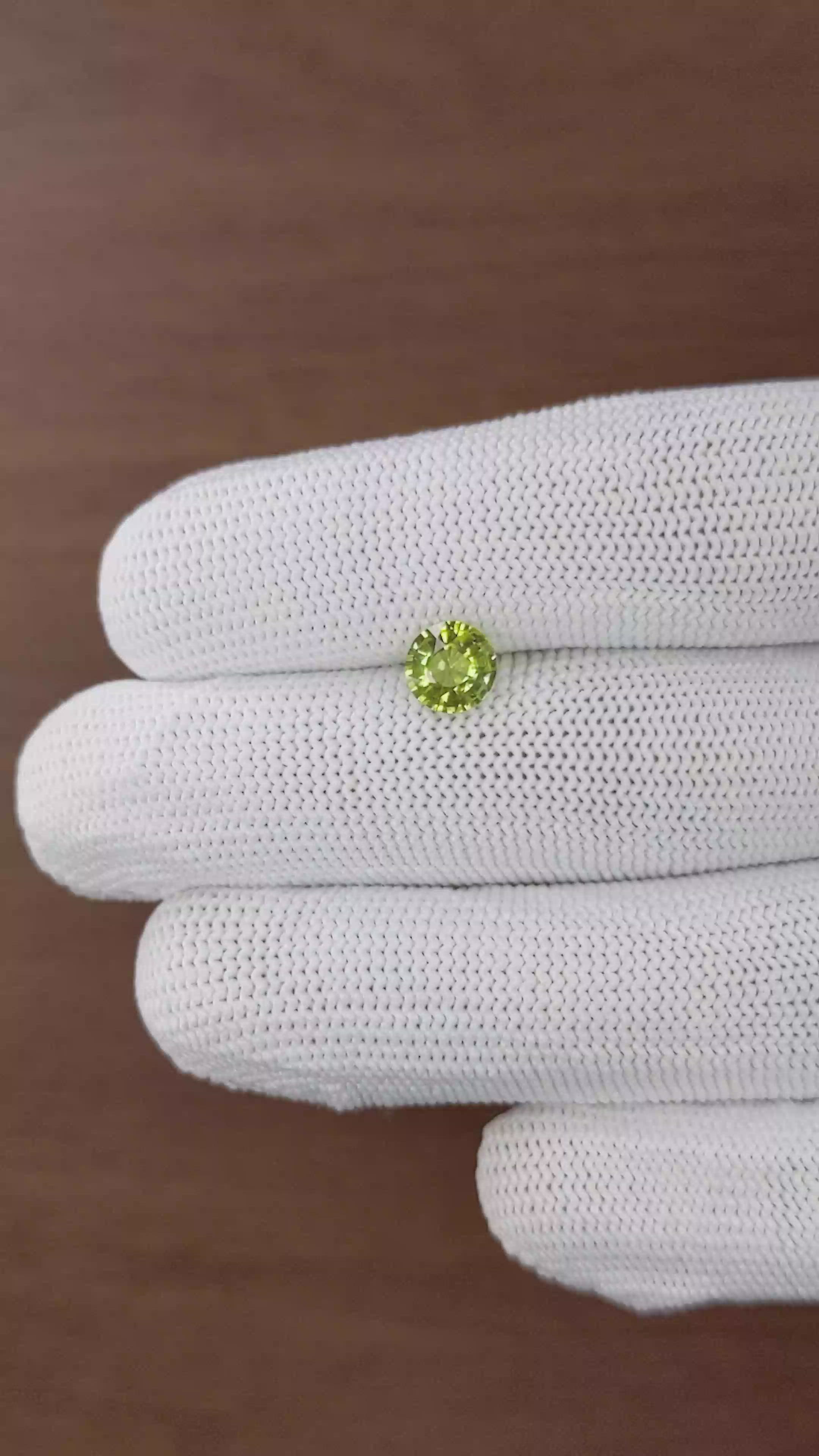 1.22 Ct. Yellowish Green Sapphire from Tanzania Size Video