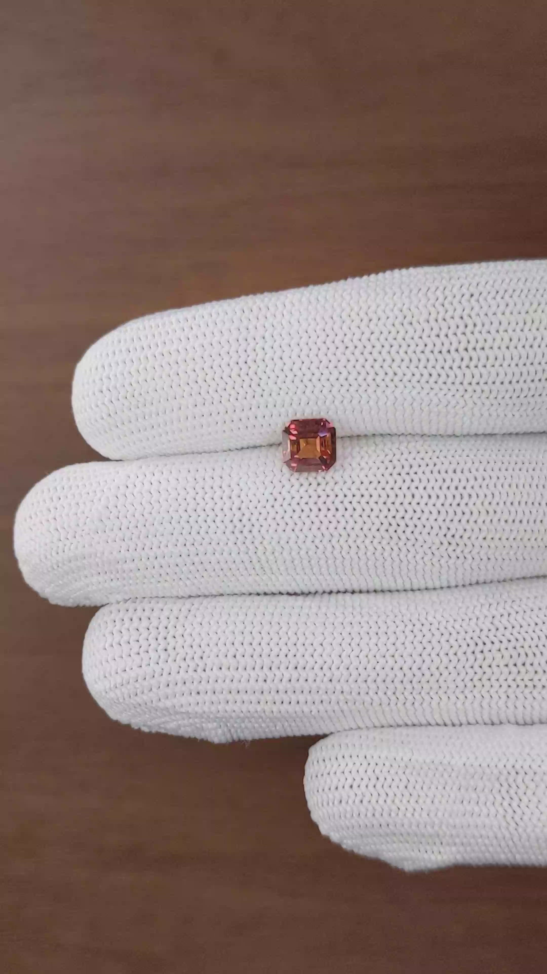 1.52 Ct. Pinkish Brown Sapphire from Madagascar Size Video
