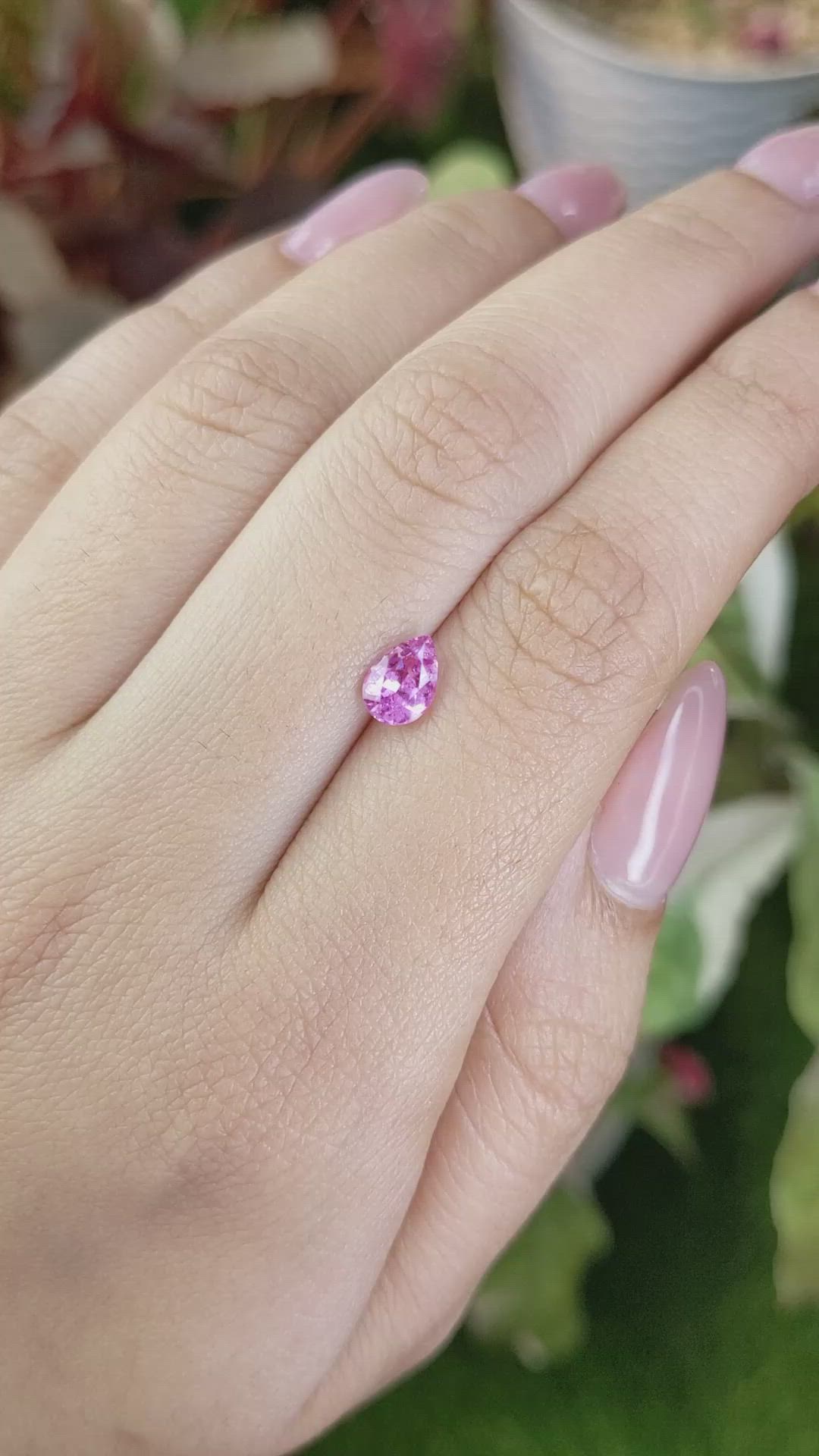 0.89 Ct. Pink Sapphire from Ceylon (Sri Lanka) Size Video