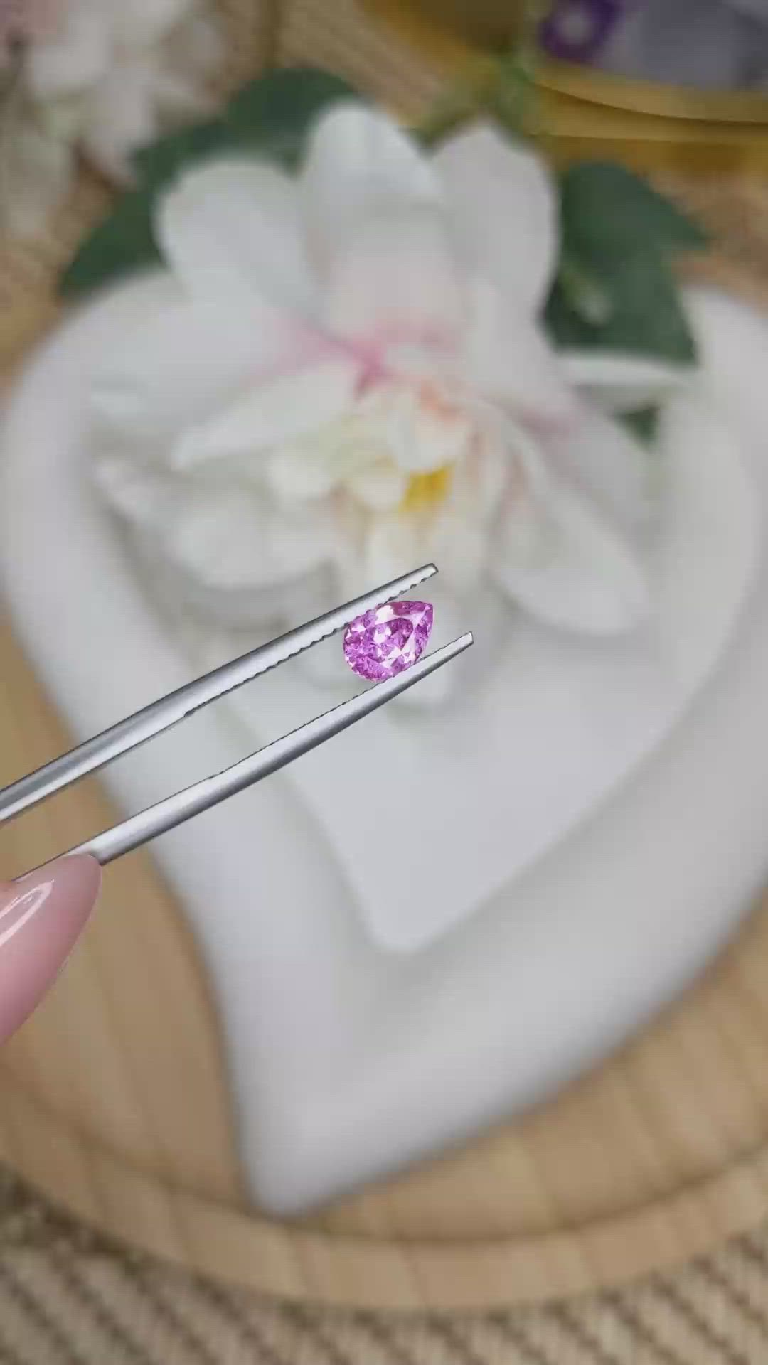 0.89 Ct. Pink Sapphire from Ceylon (Sri Lanka) Size Video