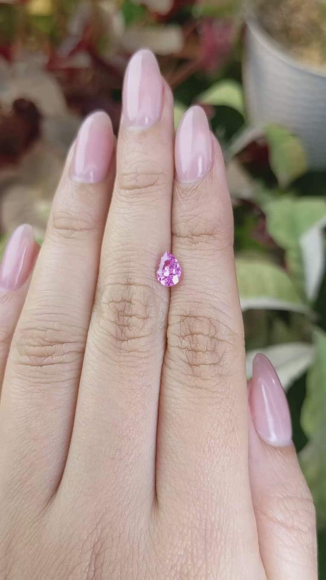 0.89 Ct. Pink Sapphire from Ceylon (Sri Lanka) Size Video