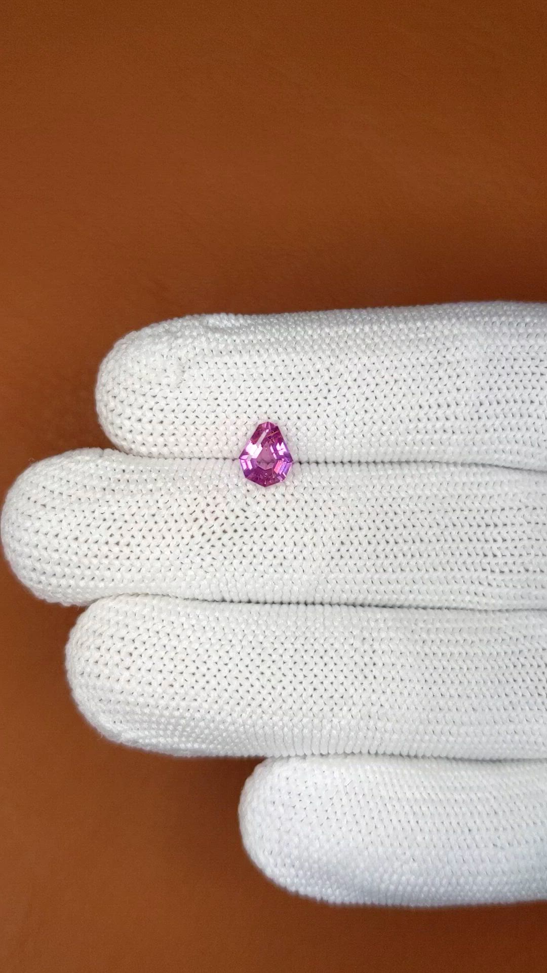 0.99 Ct. Pinkish Purple Sapphire from Ceylon (Sri Lanka) Size Video