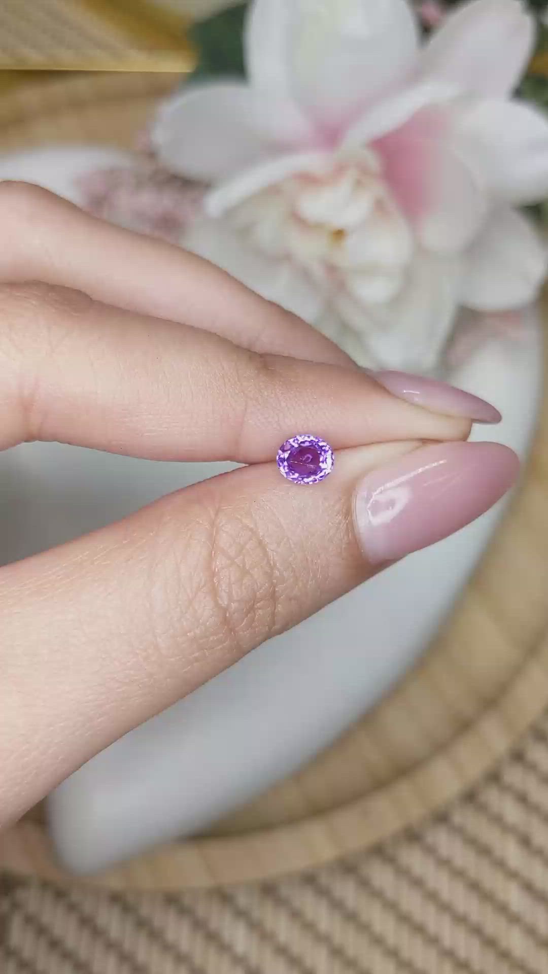 0.68 Ct. Purple Sapphire from Ceylon (Sri Lanka) Size Video