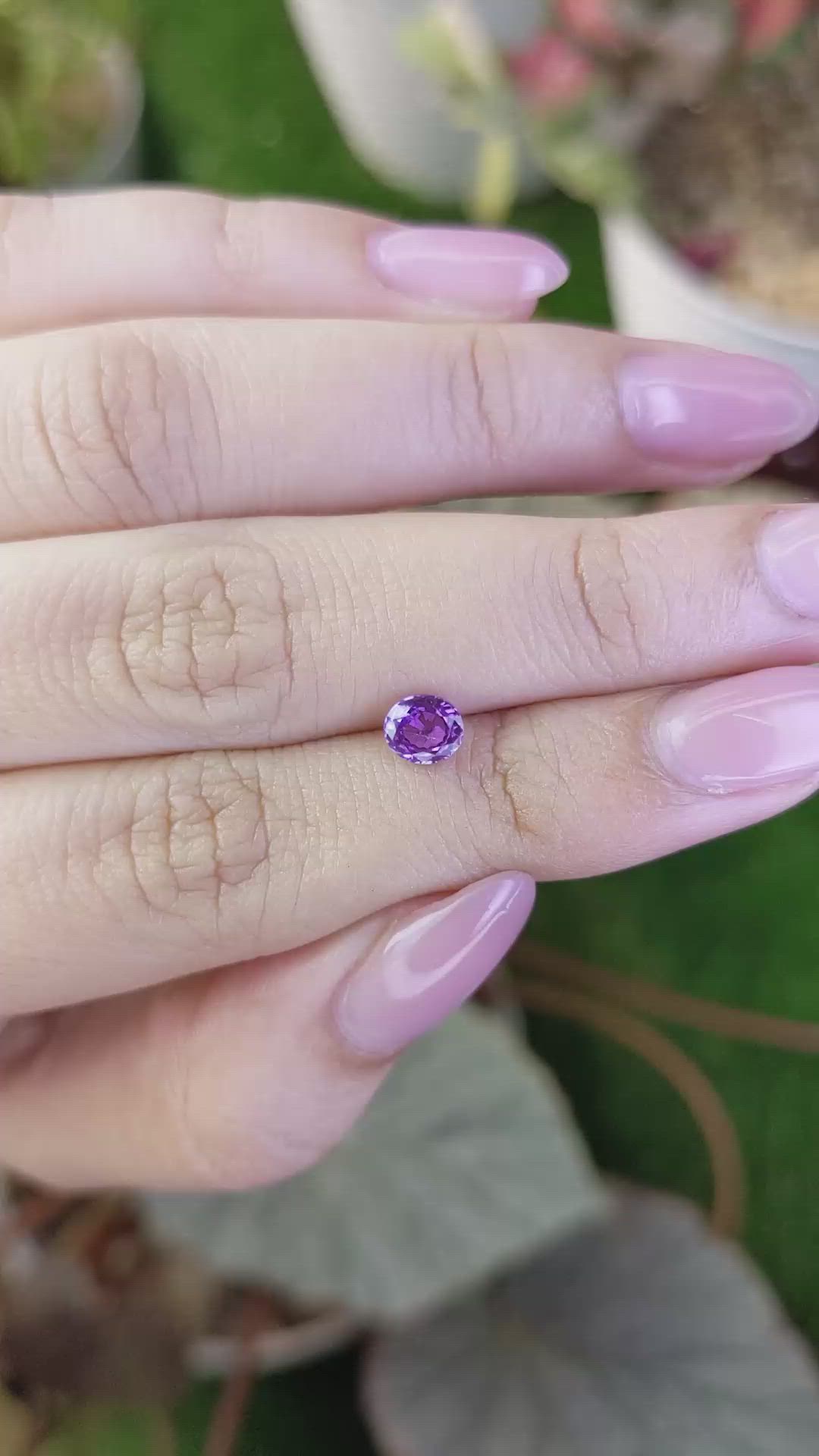 0.68 Ct. Purple Sapphire from Ceylon (Sri Lanka) Size Video