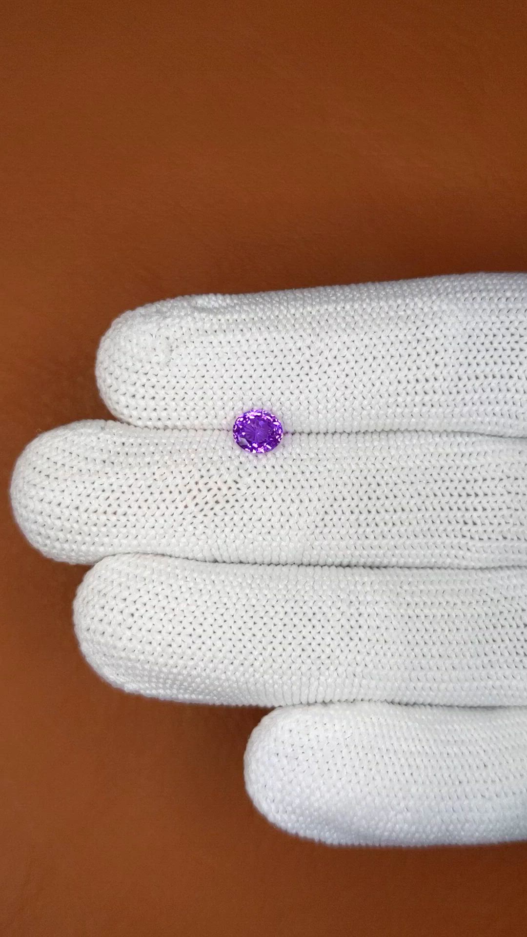 0.68 Ct. Purple Sapphire from Ceylon (Sri Lanka) Size Video
