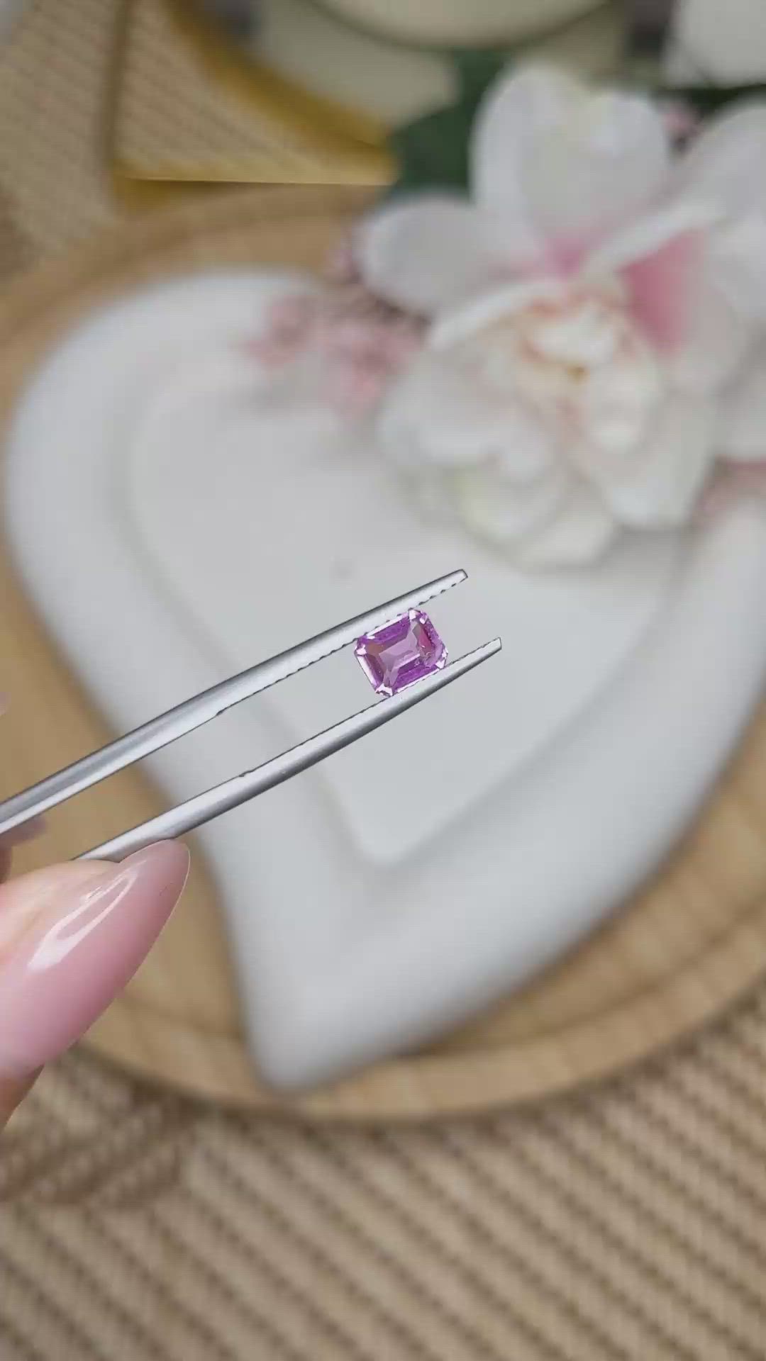 0.91 Ct. Pink Sapphire from Ceylon (Sri Lanka) Size Video