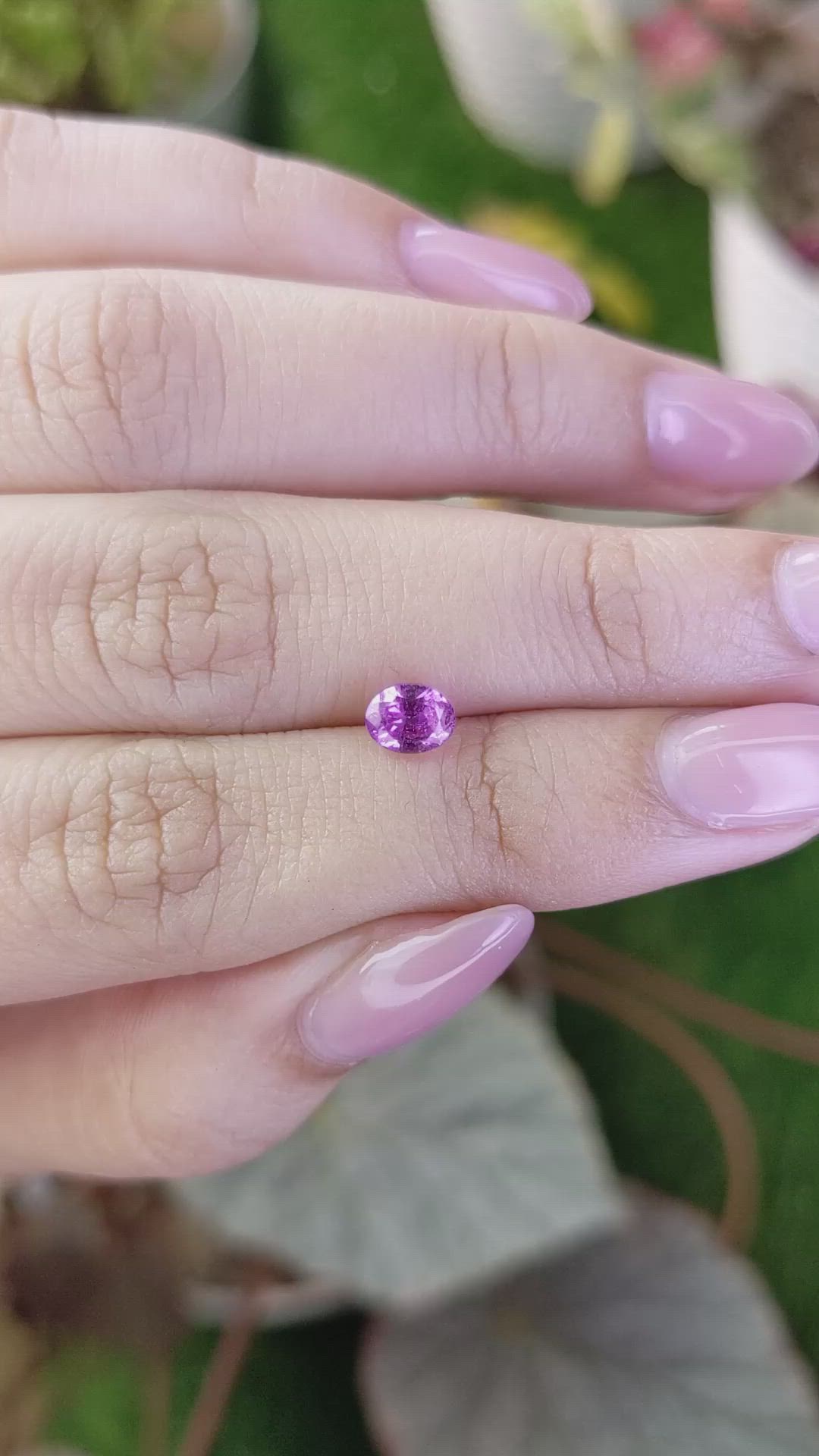 0.89 Ct. Purplish Pink Sapphire from Ceylon (Sri Lanka) Size Video