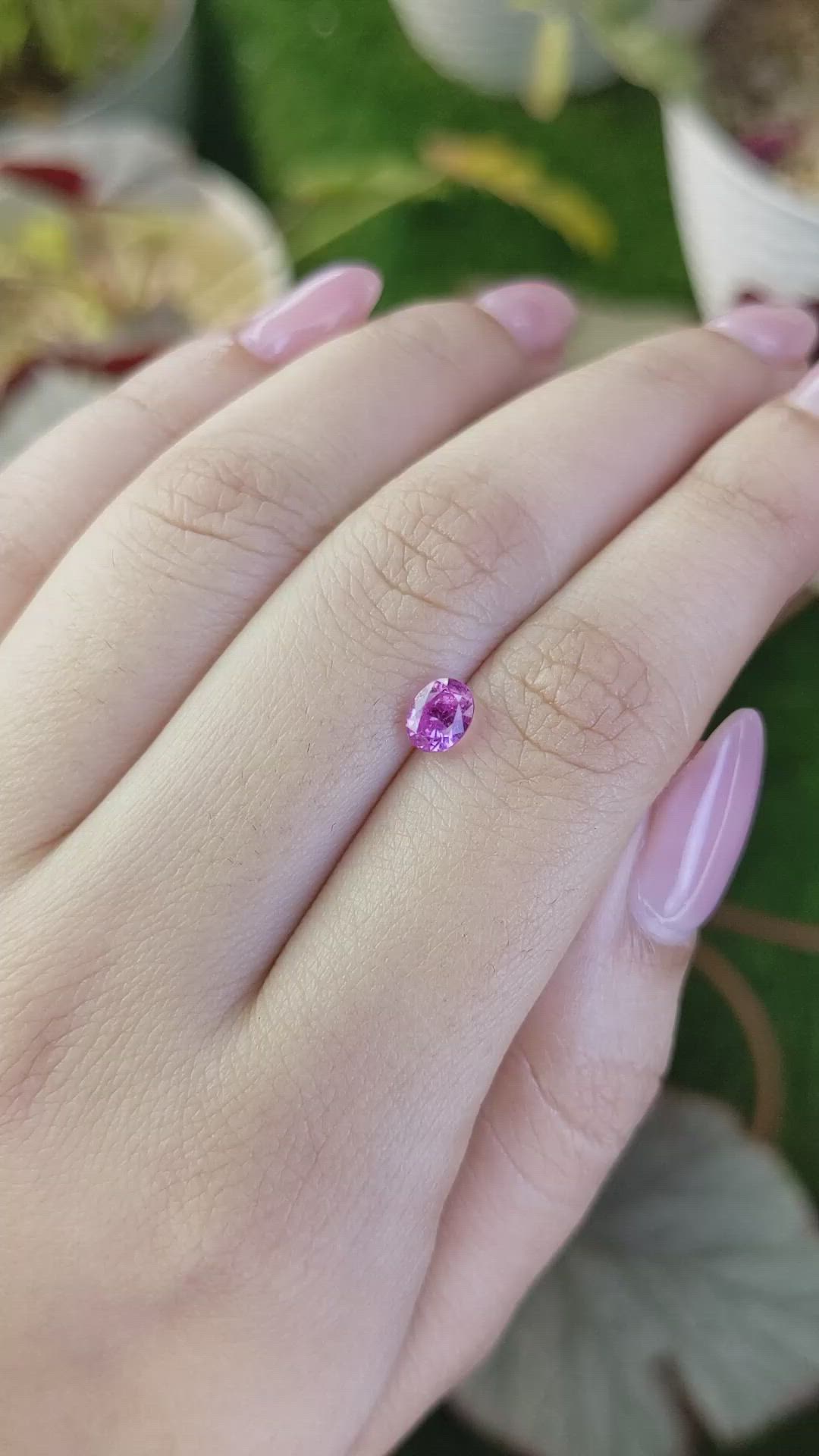 0.89 Ct. Purplish Pink Sapphire from Ceylon (Sri Lanka) Size Video