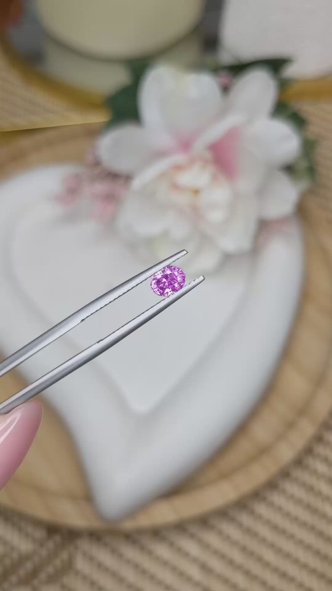 0.89 Ct. Purplish Pink Sapphire from Ceylon (Sri Lanka) Size Video