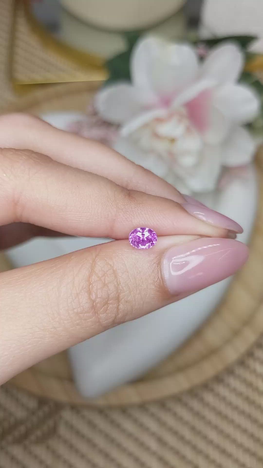 0.89 Ct. Purplish Pink Sapphire from Ceylon (Sri Lanka) Size Video