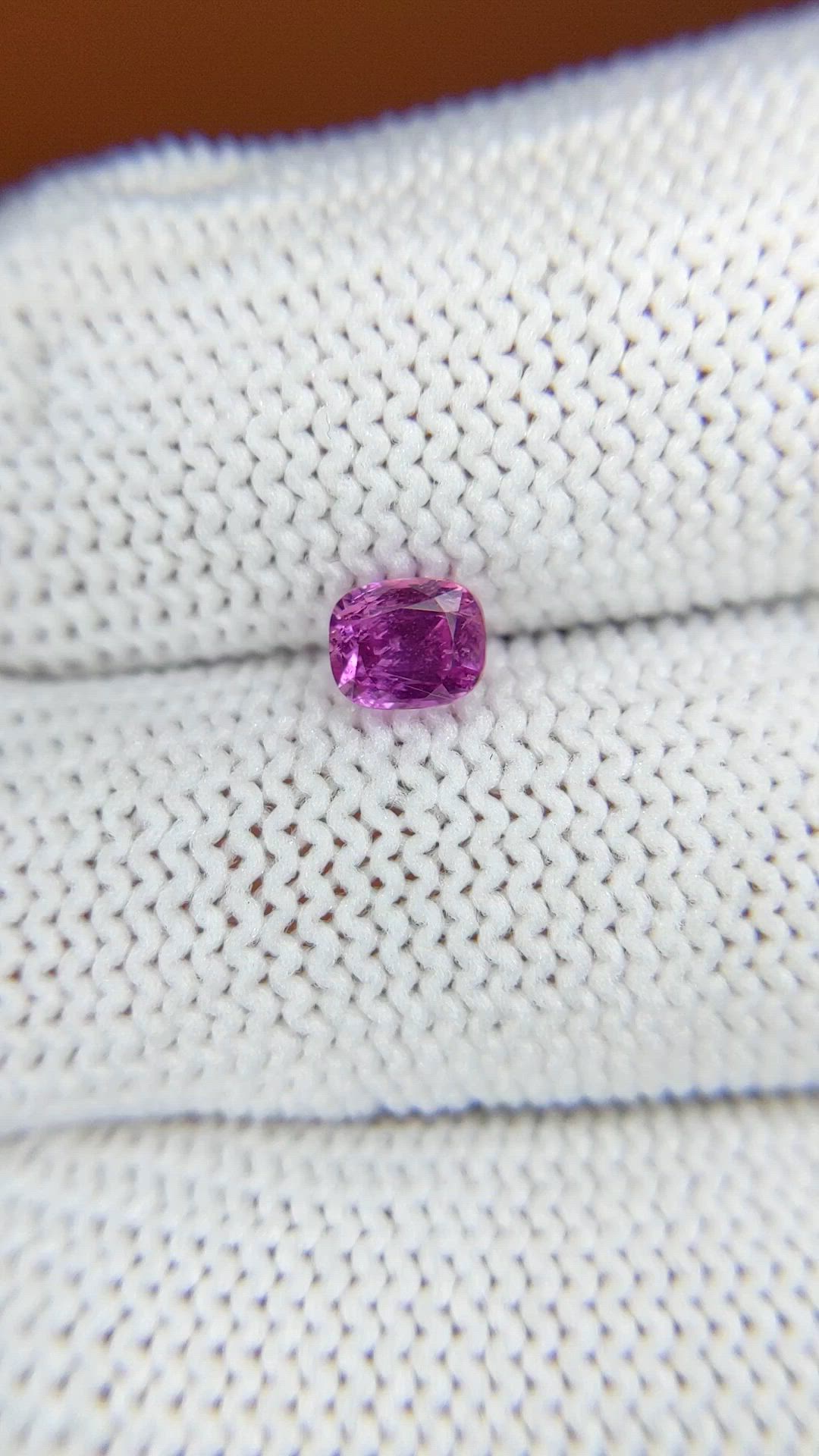 0.73 Ct. Purplish Pink Sapphire from Ceylon (Sri Lanka) Size Video