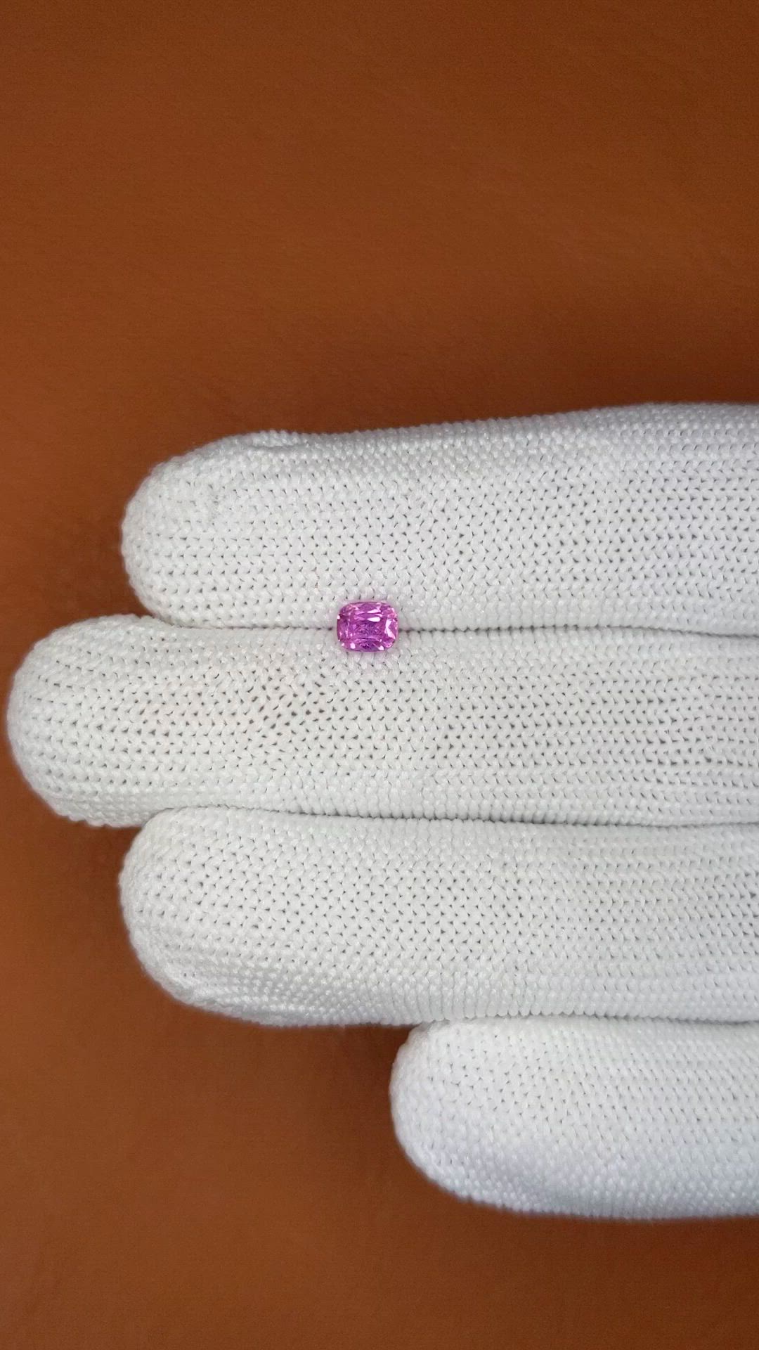 0.73 Ct. Purplish Pink Sapphire from Ceylon (Sri Lanka) Size Video