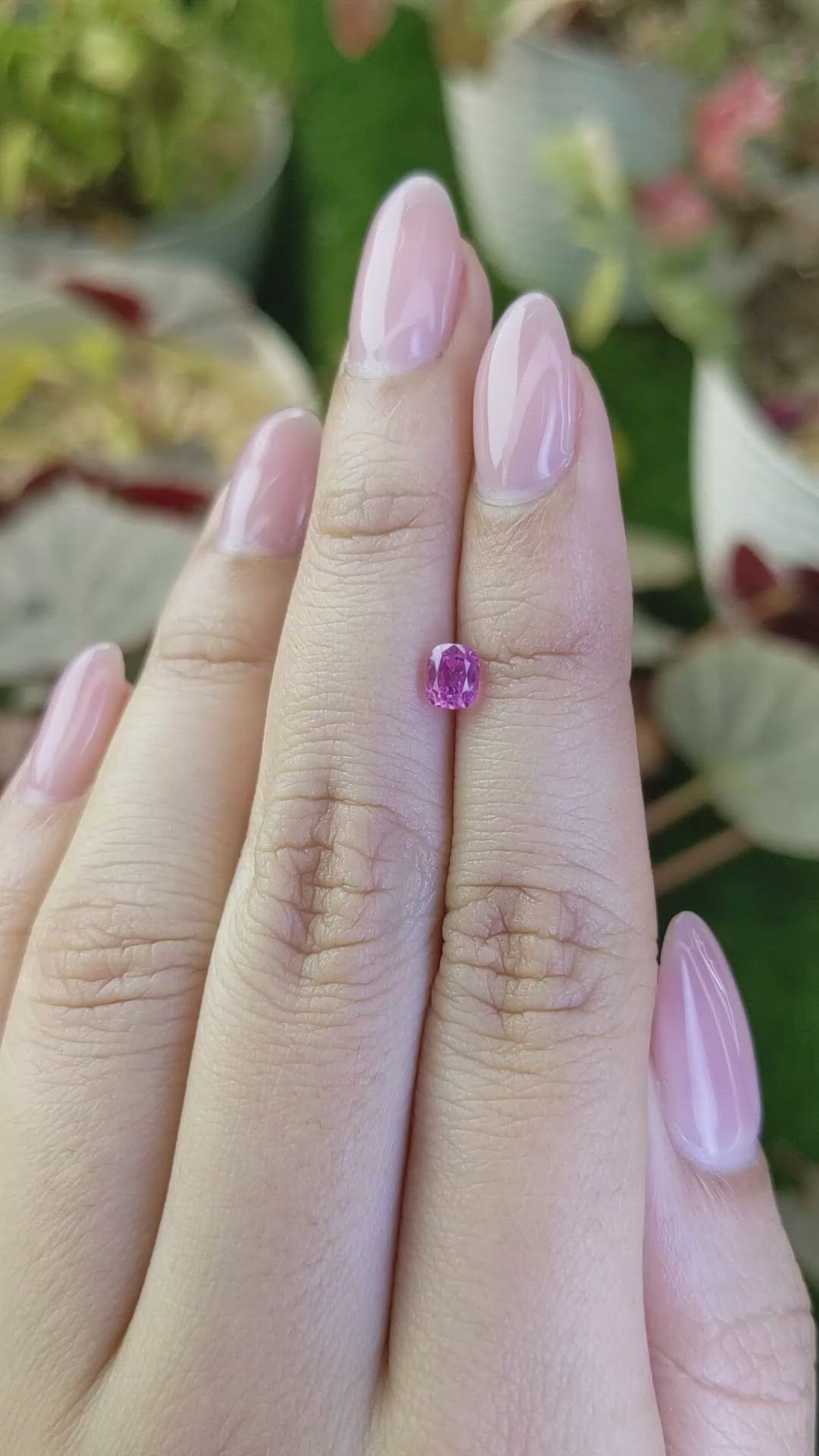 0.73 Ct. Purplish Pink Sapphire from Ceylon (Sri Lanka) Size Video