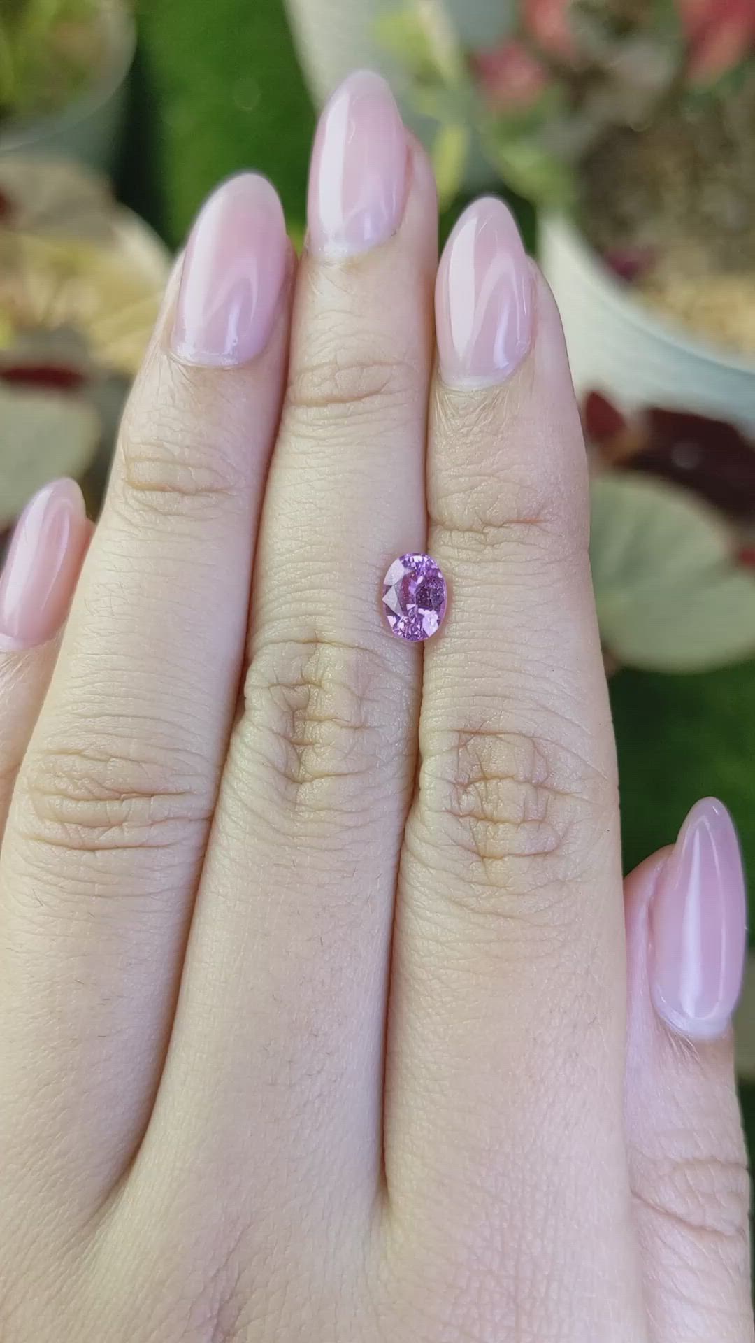 1.03 Ct. Pinkish Purple Sapphire from Ceylon (Sri Lanka) Size Video