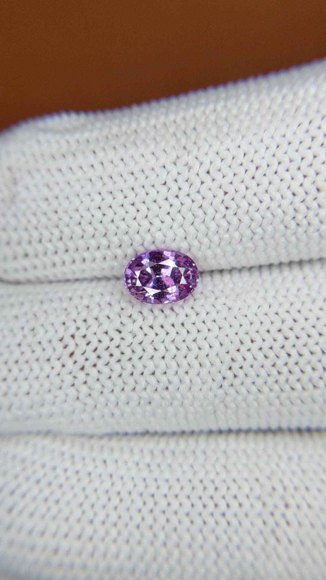 1.03 Ct. Pinkish Purple Sapphire from Ceylon (Sri Lanka) Size Video