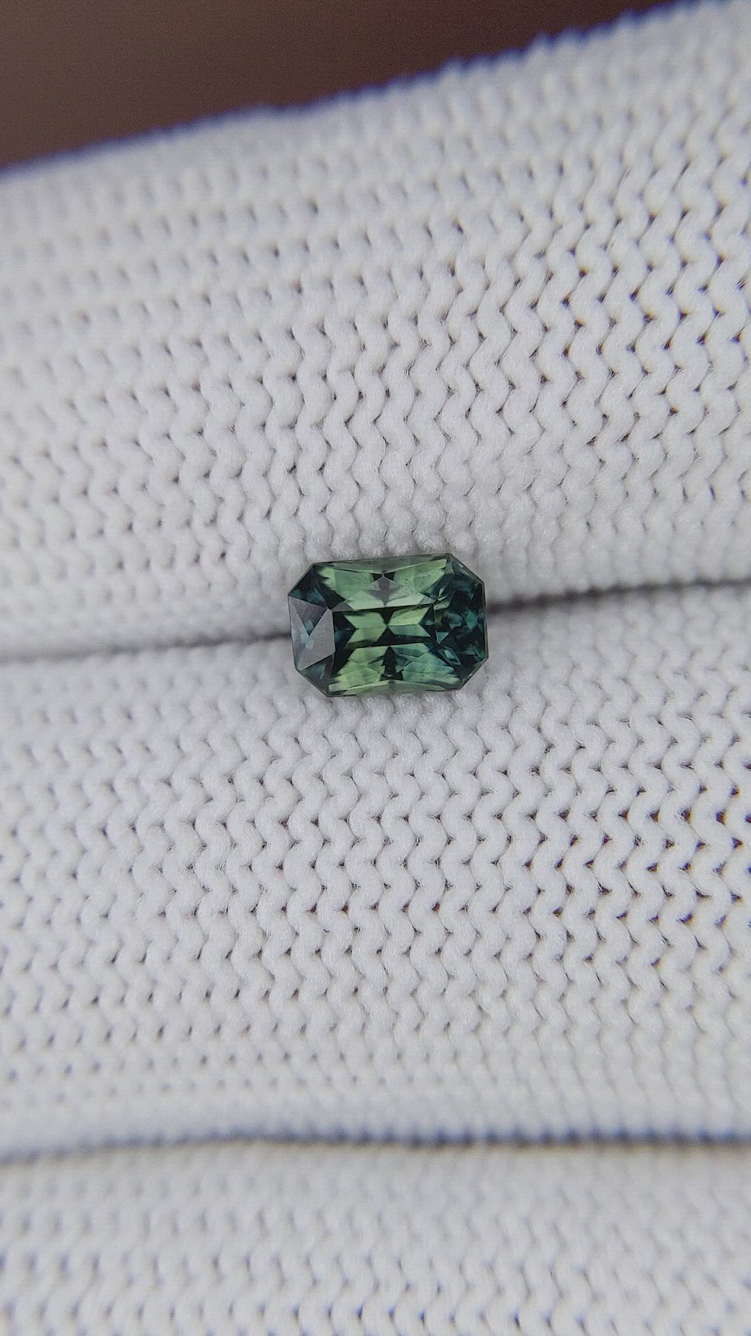 0.91 Ct. Bluish Green Sapphire from Madagascar Size Video