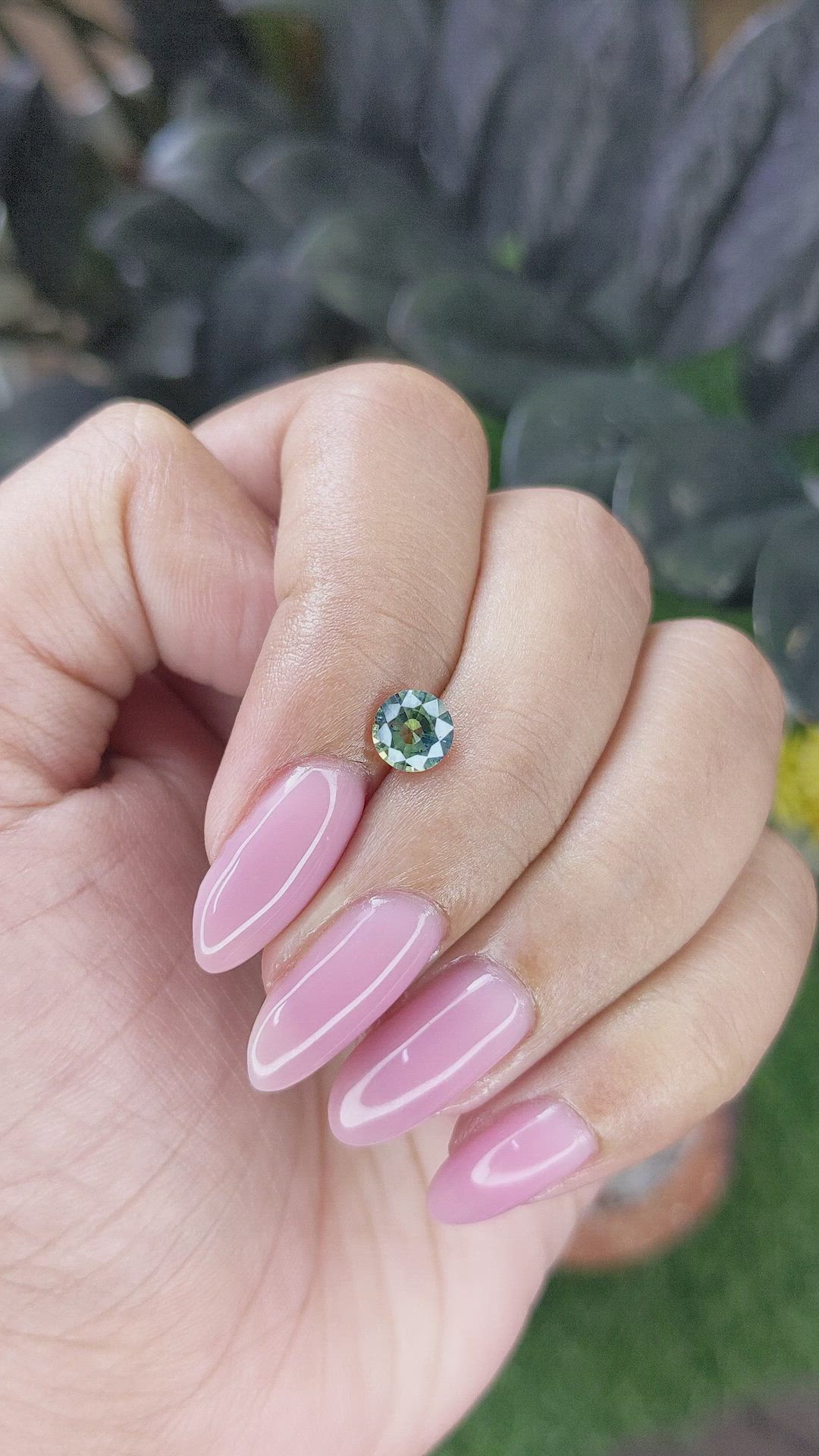 0.90 Ct. Bluish Green Sapphire from Madagascar Size Video