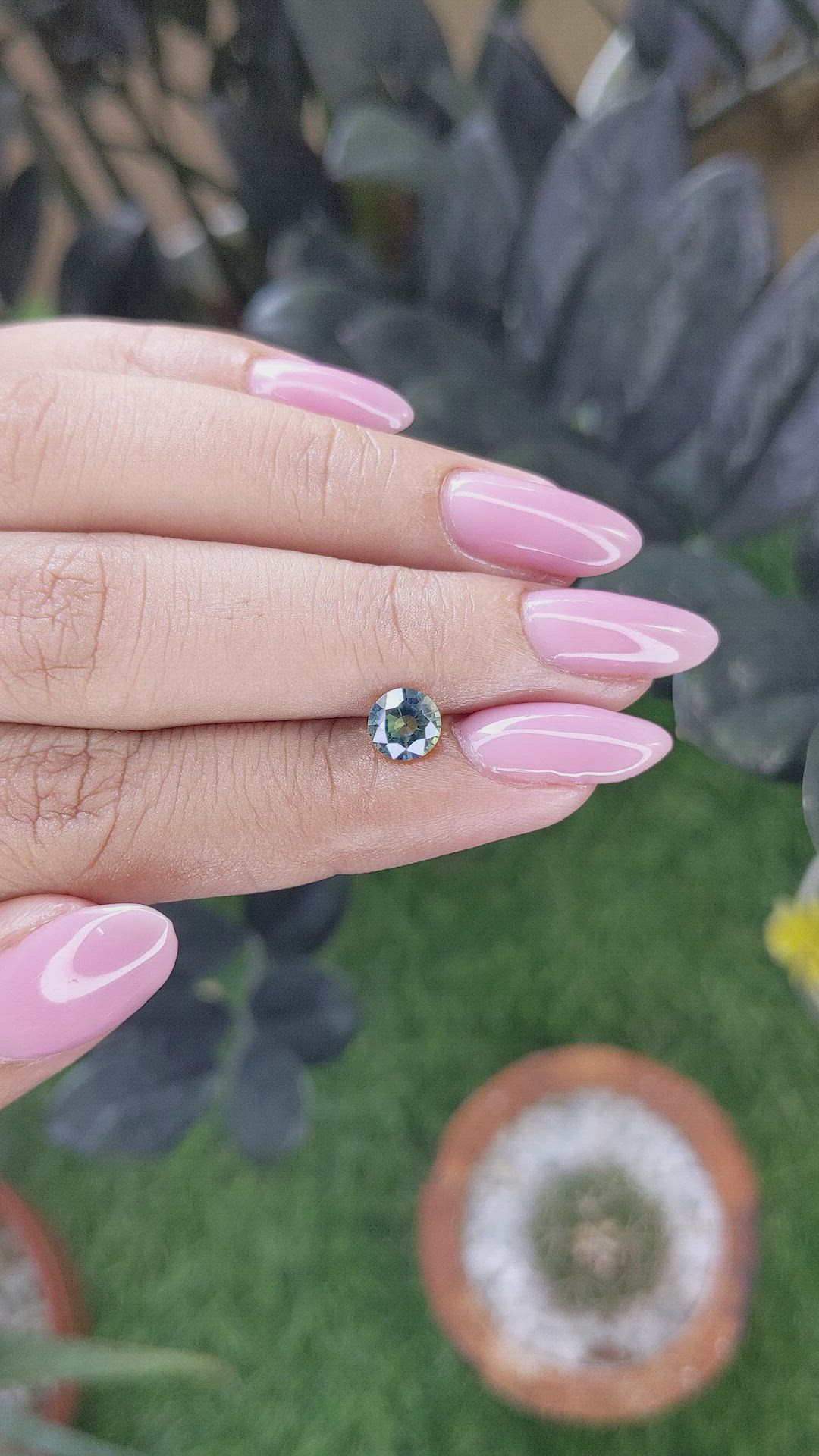 0.90 Ct. Bluish Green Sapphire from Madagascar Size Video