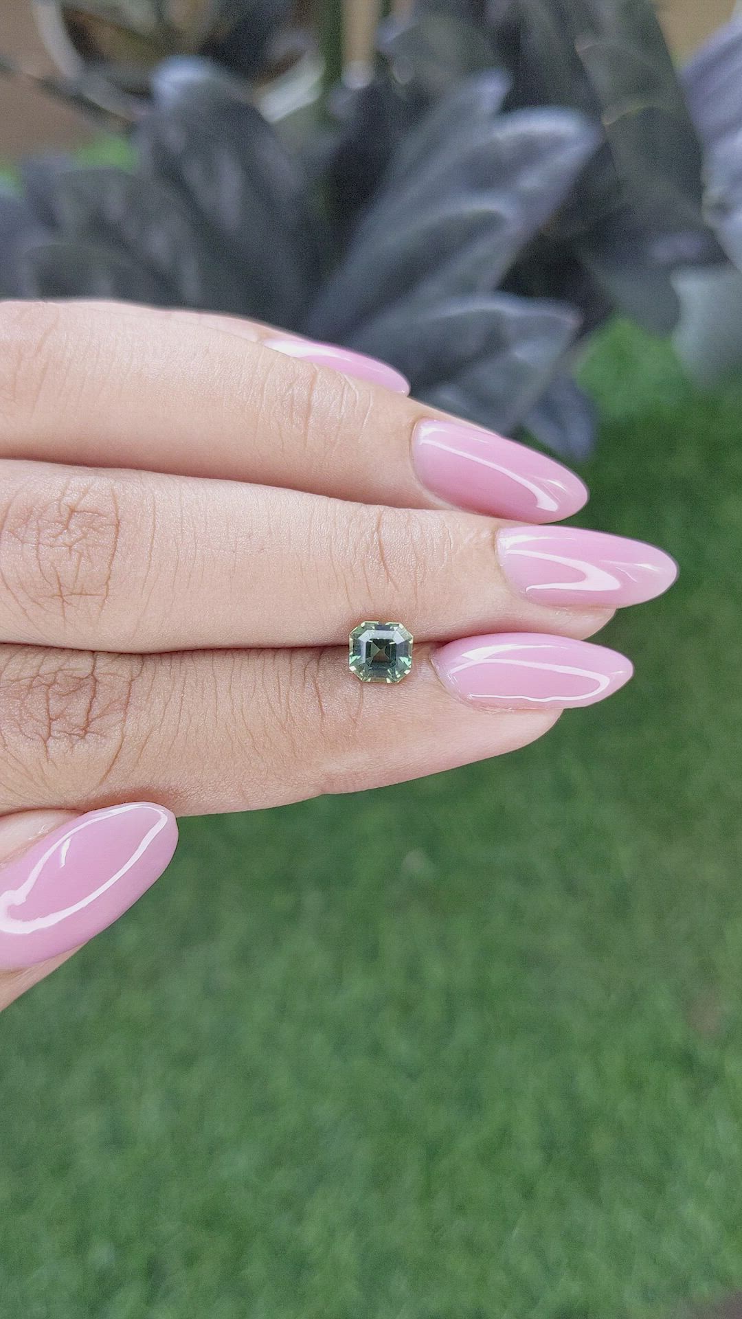 0.95 Ct. Bluish Green Sapphire from Madagascar Size Video