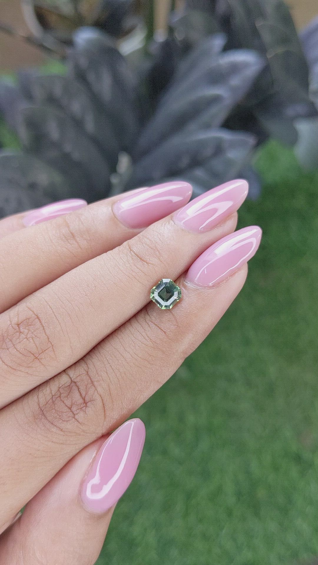 0.95 Ct. Bluish Green Sapphire from Madagascar Size Video